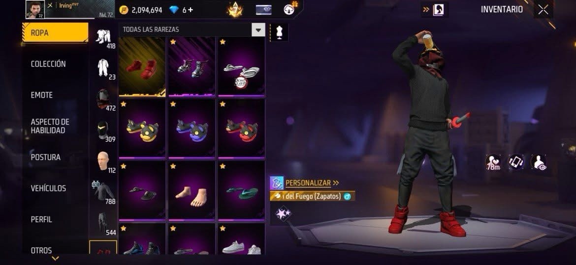 Free Fire Garena Android Account Skins Weapons Emotes Battle Royale Items
