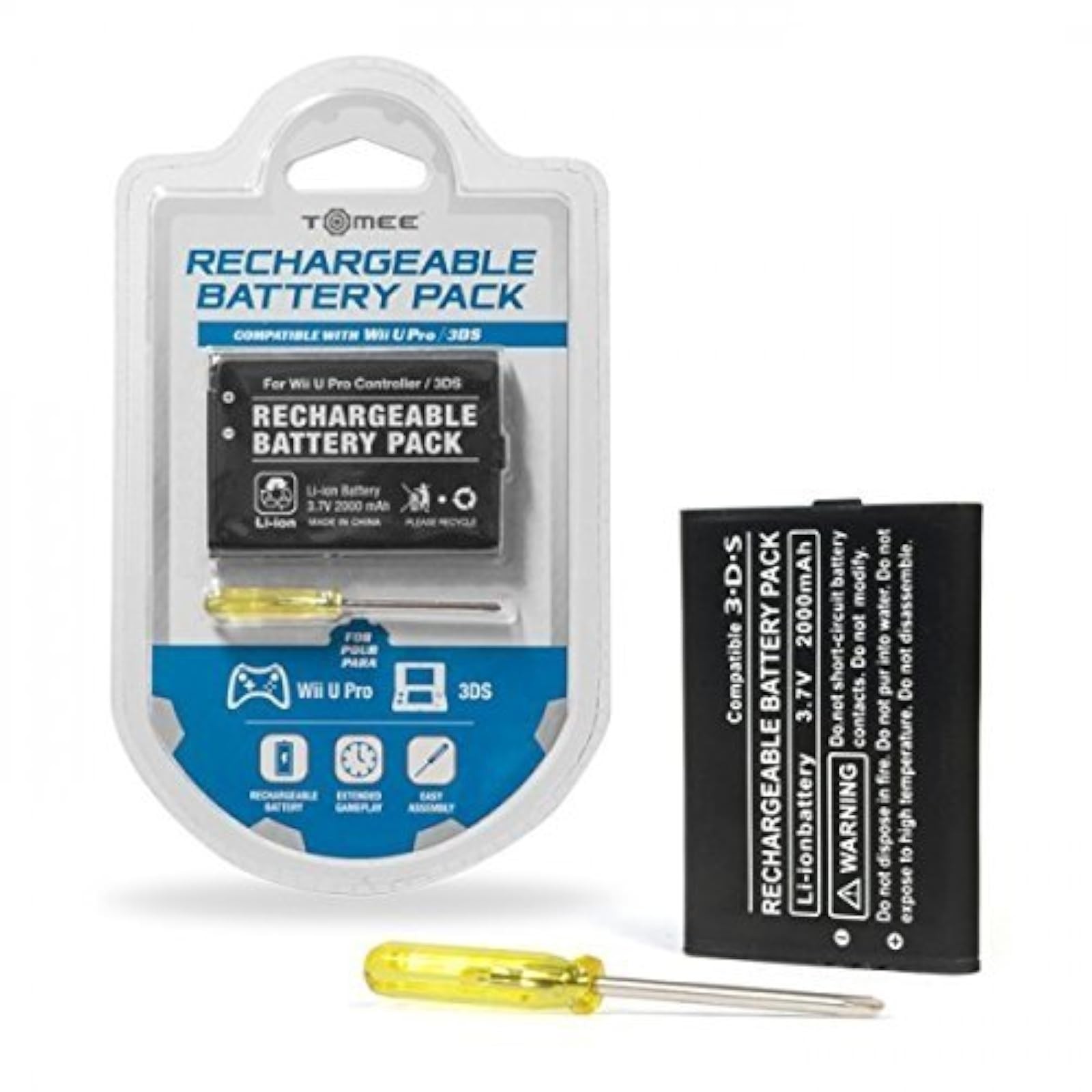 Tomee 3DS And Wii U Pro And Switch Pro Controller Rechargeable Battery 0Z