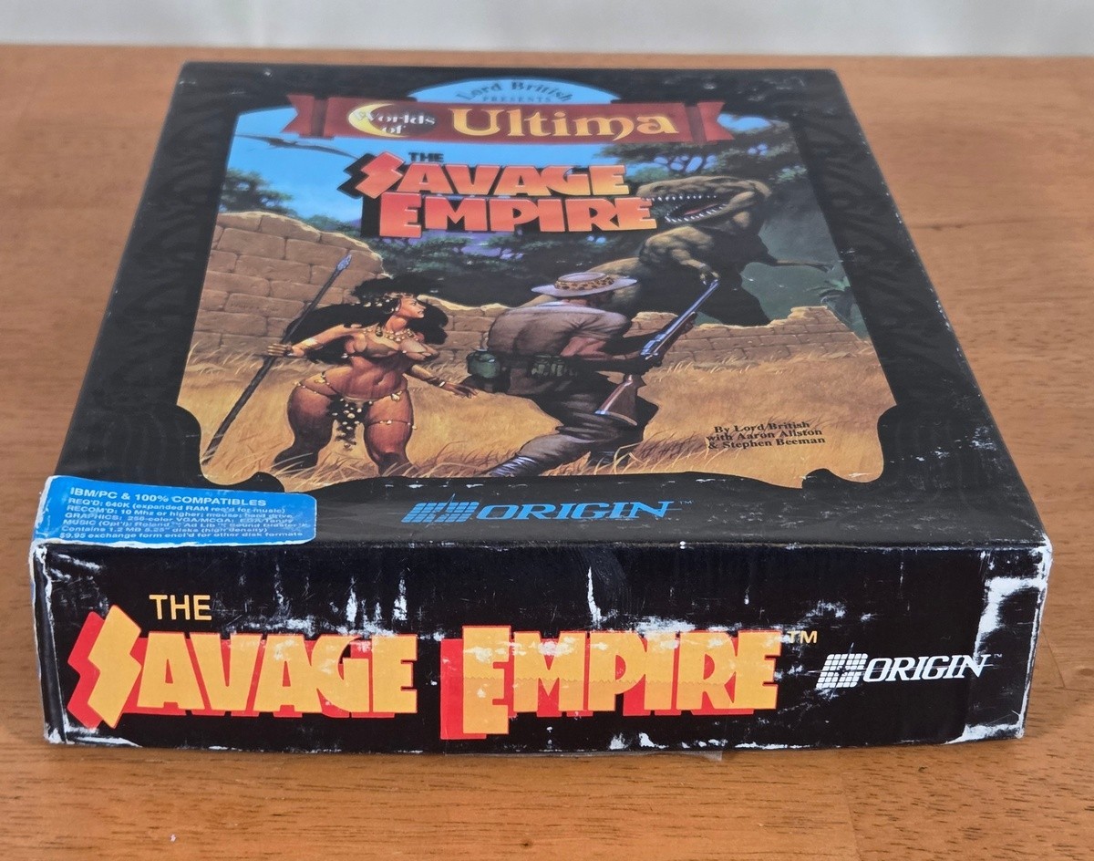 Worlds of Ultima Savage Empire Origin IBM PC Big Box Game 5.25″ Disk No Map 1990