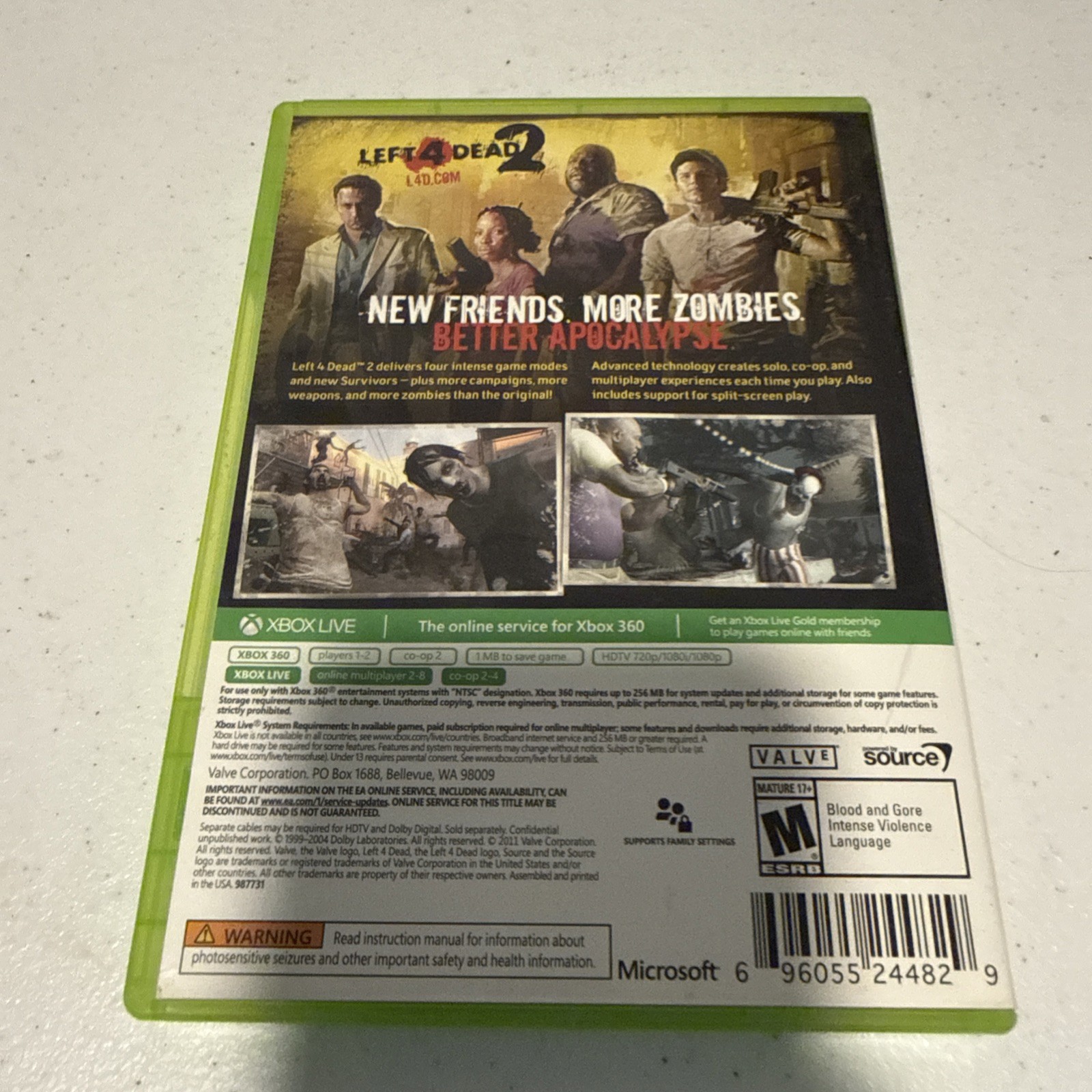 Left 4 Dead 2 (Microsoft Xbox 360) Platinum Hits No Manual
