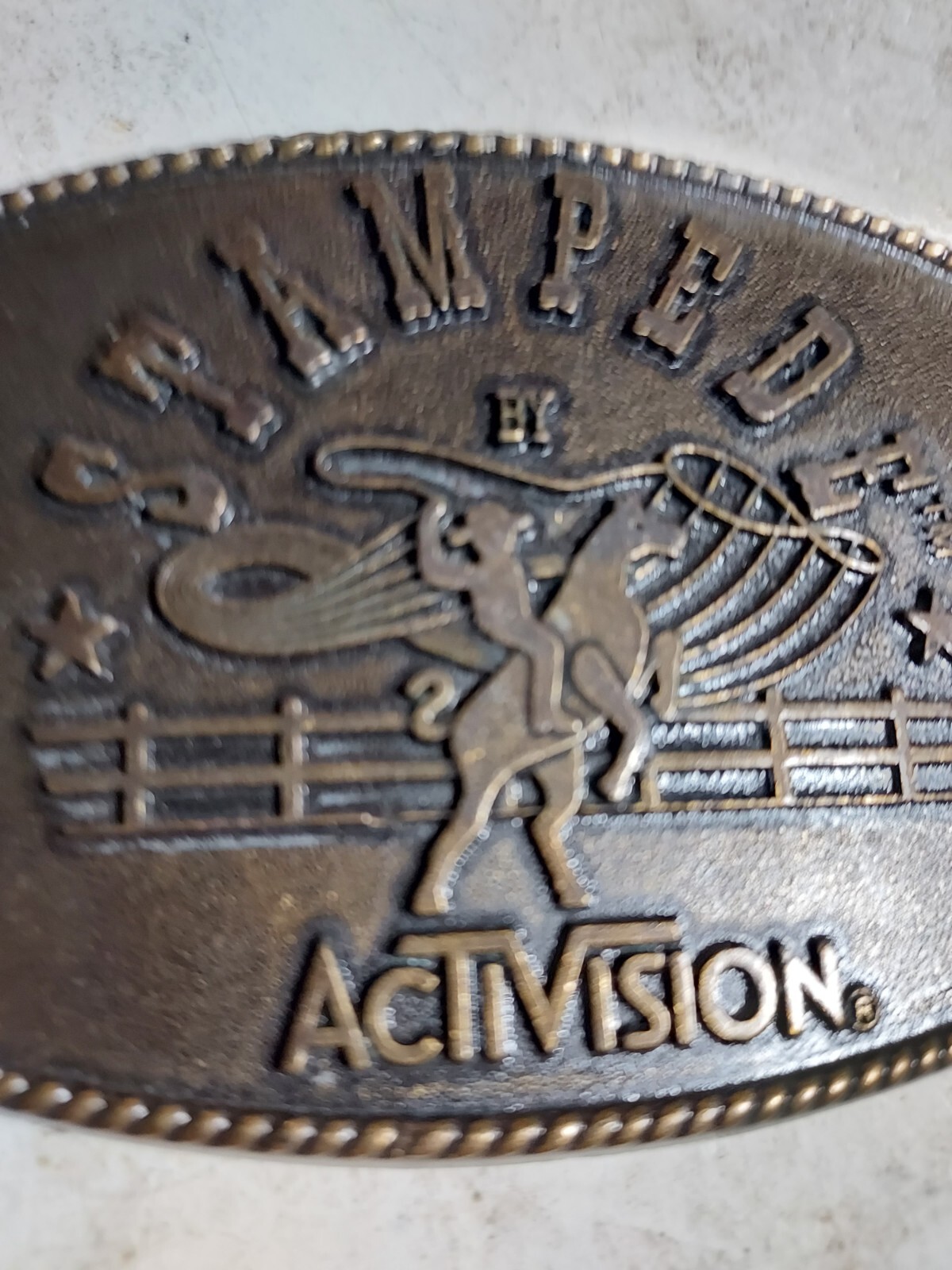 ACTIVISION Stampede Belt Buckle Vintage ATARI 2600 Electronic game CONSOLE,EXC