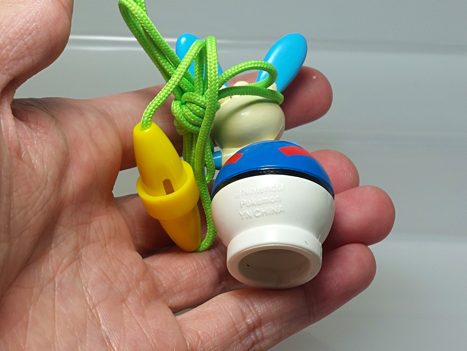 Pokemon Minun with Great Ball Whistle Figure Tomy Yujin Japan 2.4in