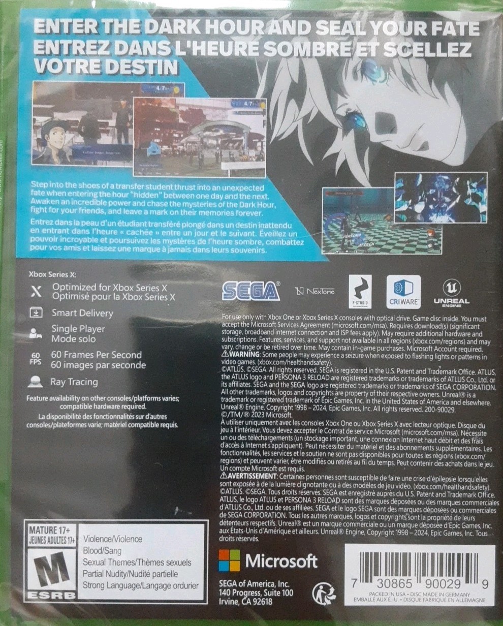 [ P3R ] Persona 3 Reload *LAUNCH PRE-ORDER EDITION* (XBOX Series X / One) New