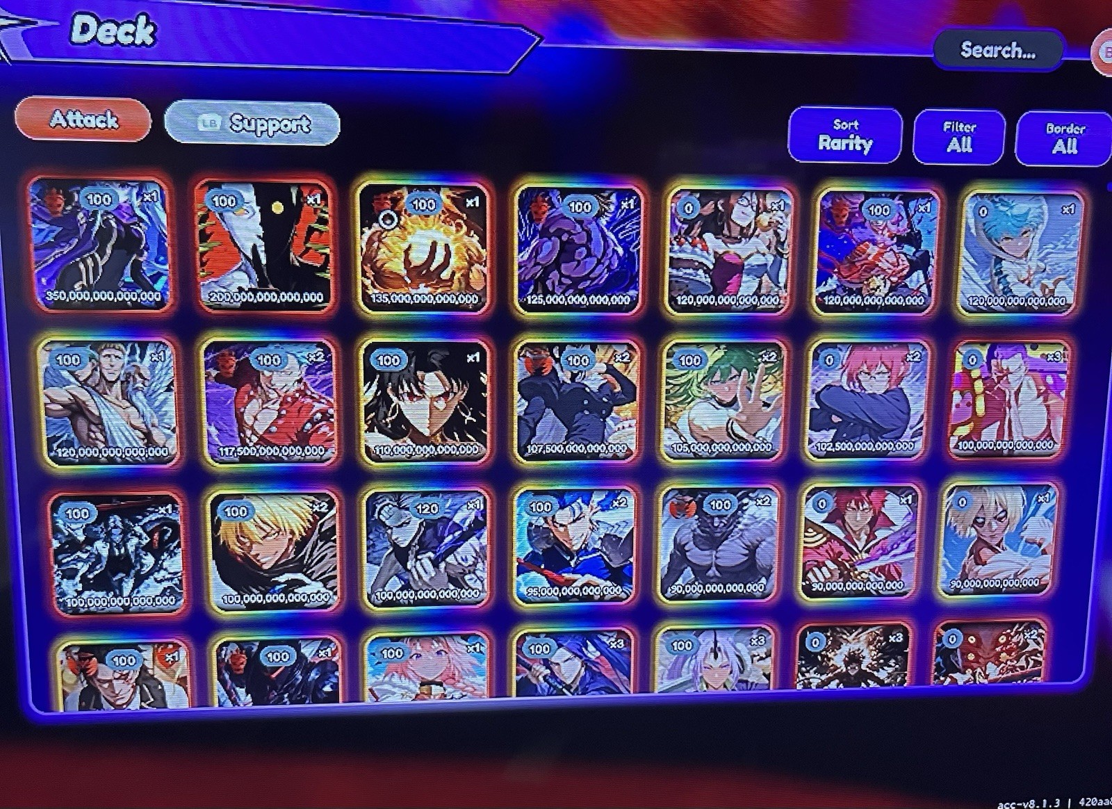 Anime Card Clash | 1 IN 5 Q | | | Luck 14K | Battle Power 4.7 M | Roblox