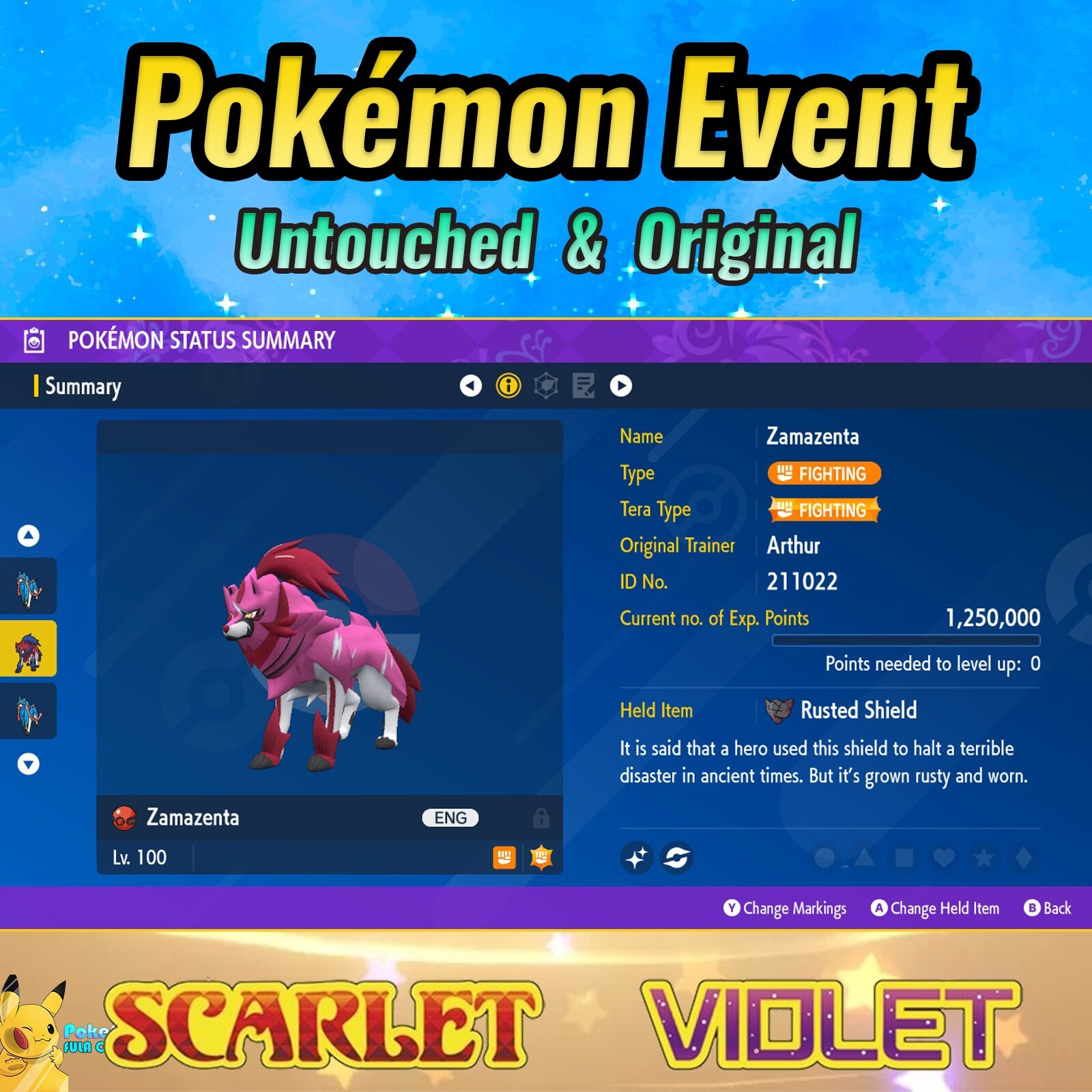 ✨Ultra Shiny Zamazenta Event GAMESTOP | Rusted Shield | Pokémon Scarlet & Violet