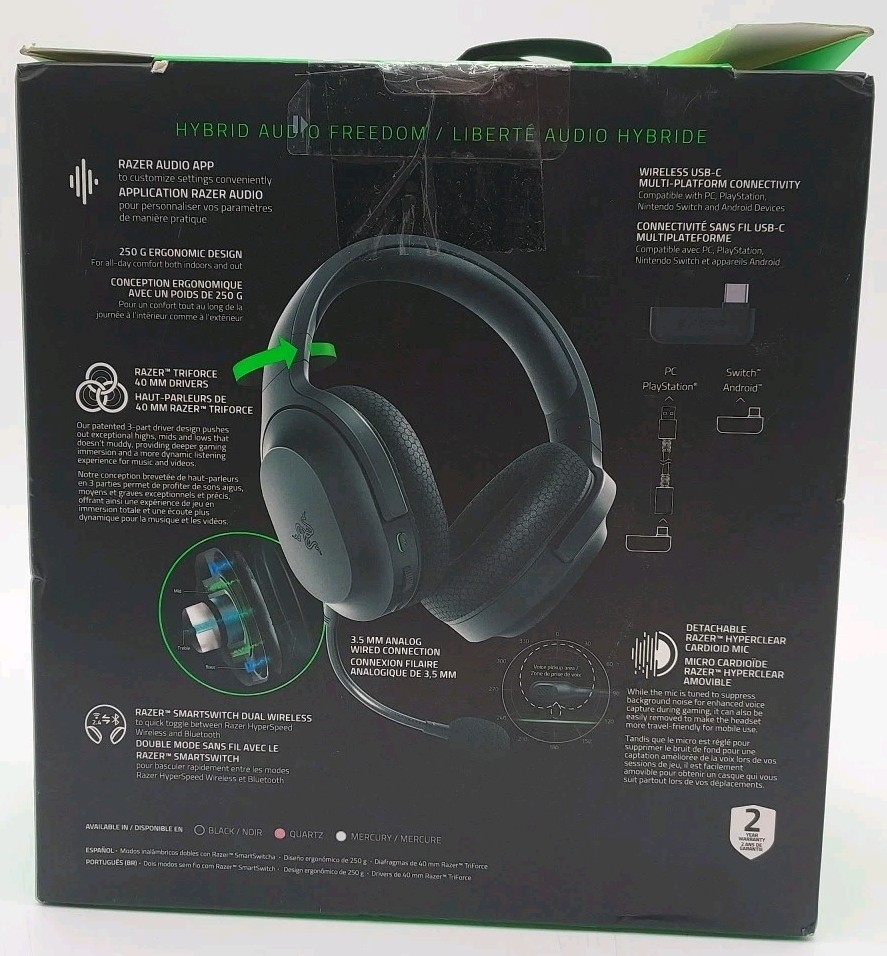 RAZER BARRACUDA X WIRELESS MULTI-PLATFORM GAMING AND MOBILE HEADSET (I1-A5)