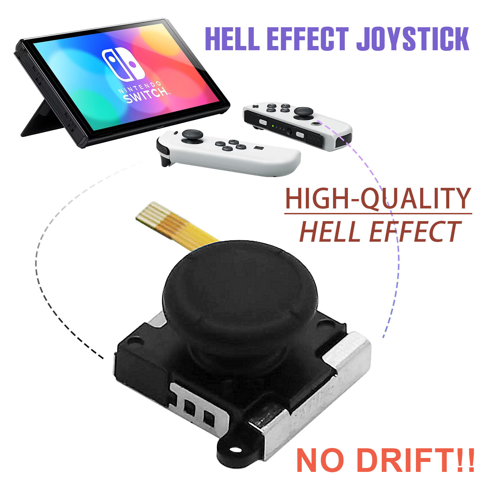 2PCS HALL Joysitck 3D Analog Thumb Stick For Nintendo Switch/Lite/OLED/JOY-CON