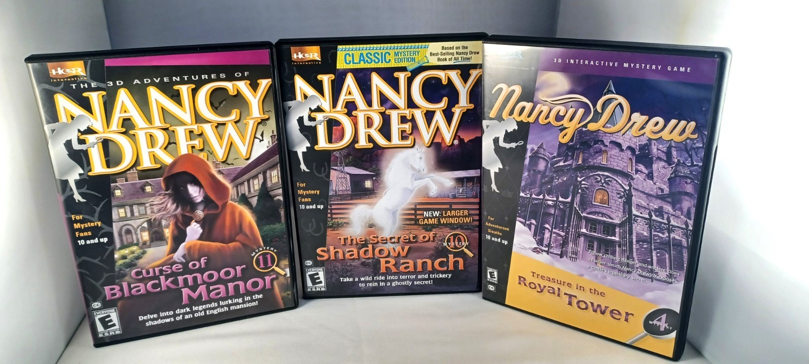 NANCY DREW COLLECTIBLE TIN PC Game Mystery Lot of 9 Her Interactive