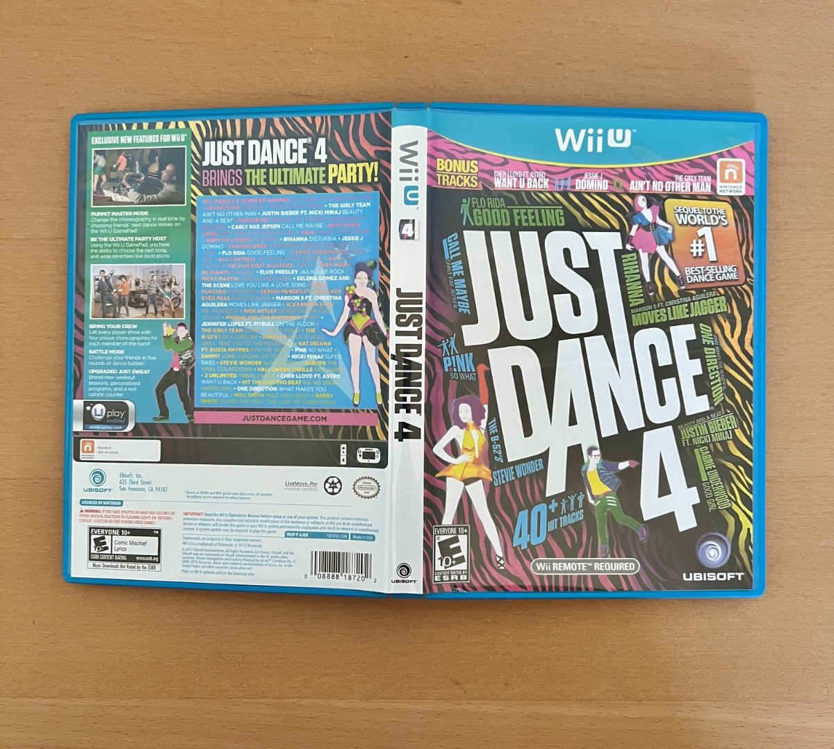 Just Dance 4 Nintendo Wii U Video Game Disc with Case & Manual Tested