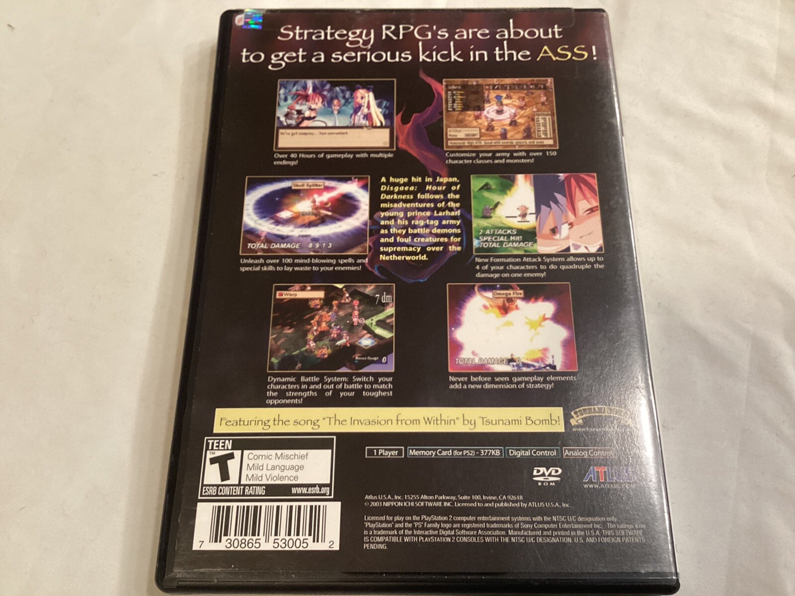 Disgaea Hour of Darkness PlayStation 2 PS2 Video Game Complete RPG/SIM Altus