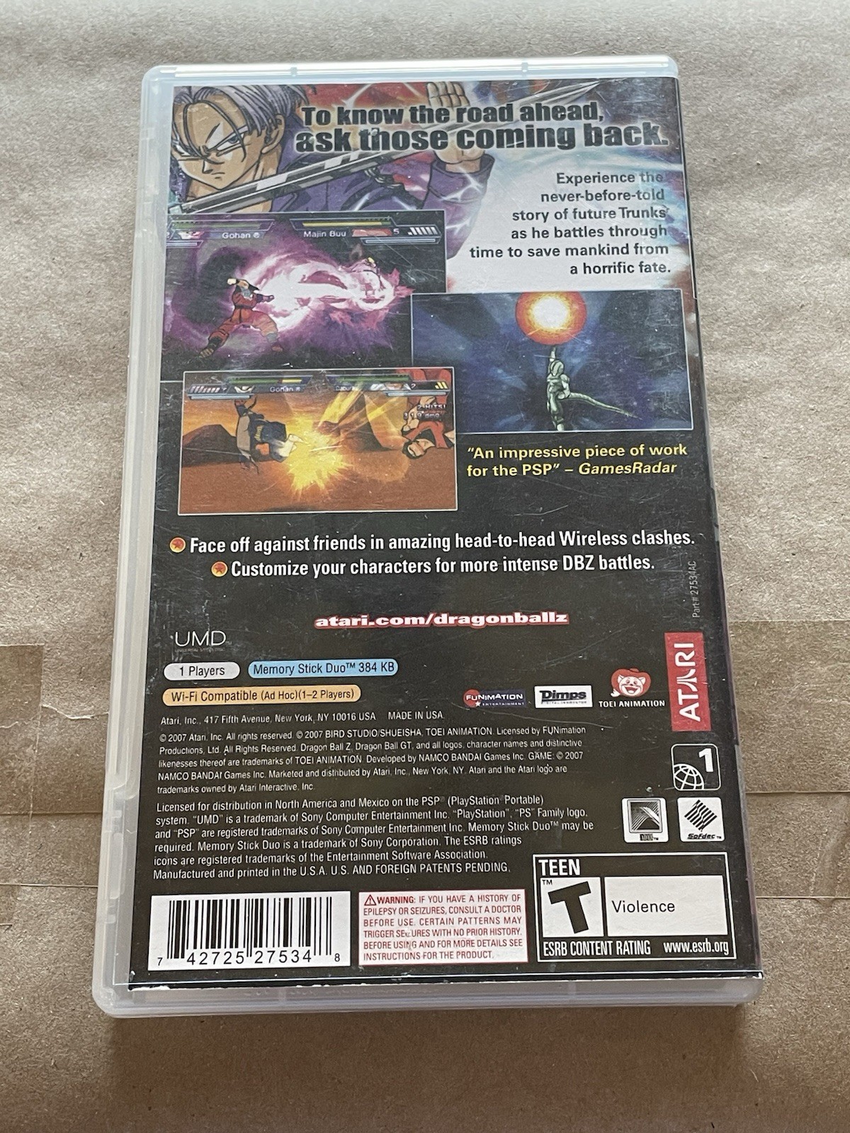 Dragon Ball Z Shin Budokai Another Road PSP