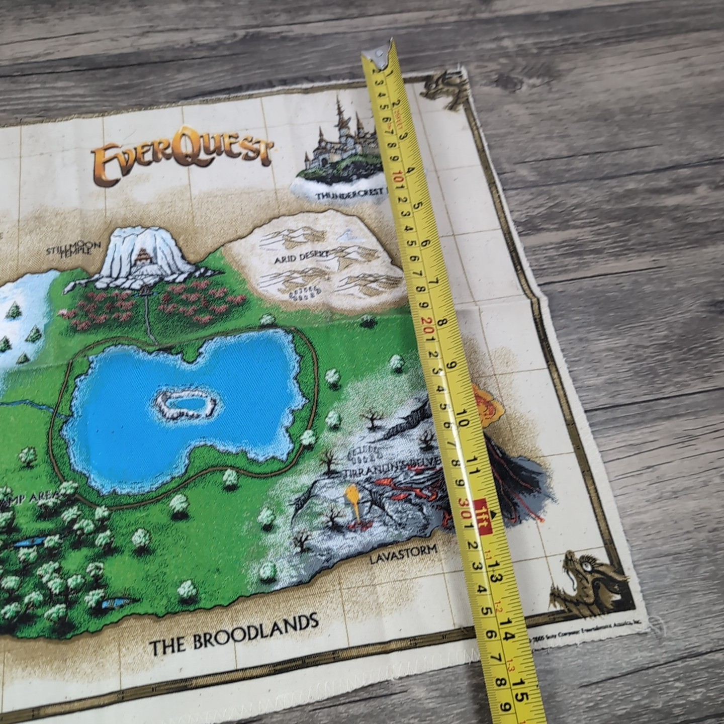 VTG EverQuest: Dragons of Norrath Collector’s Canvas Cloth Map 14″ Rare!