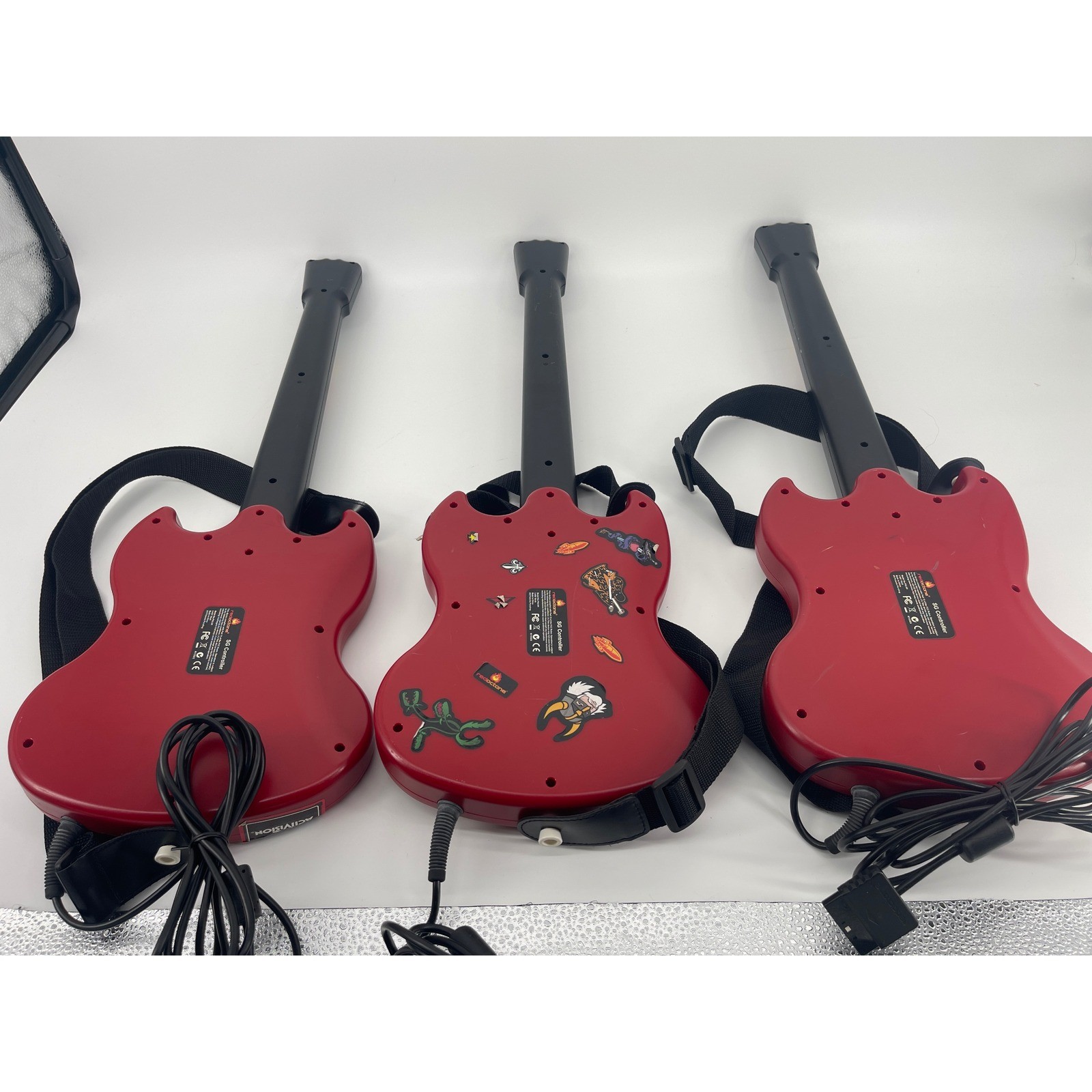 RedOctane Guitar Hero SG Controller PS2 Red Good Lot of 3 Wired Gibson Style