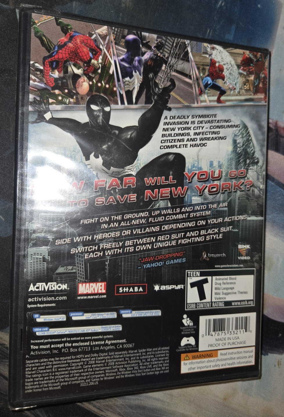 Spider-Man: Web of Shadows (PC, 2008) BRAND NEW – FACTORY SEALED!