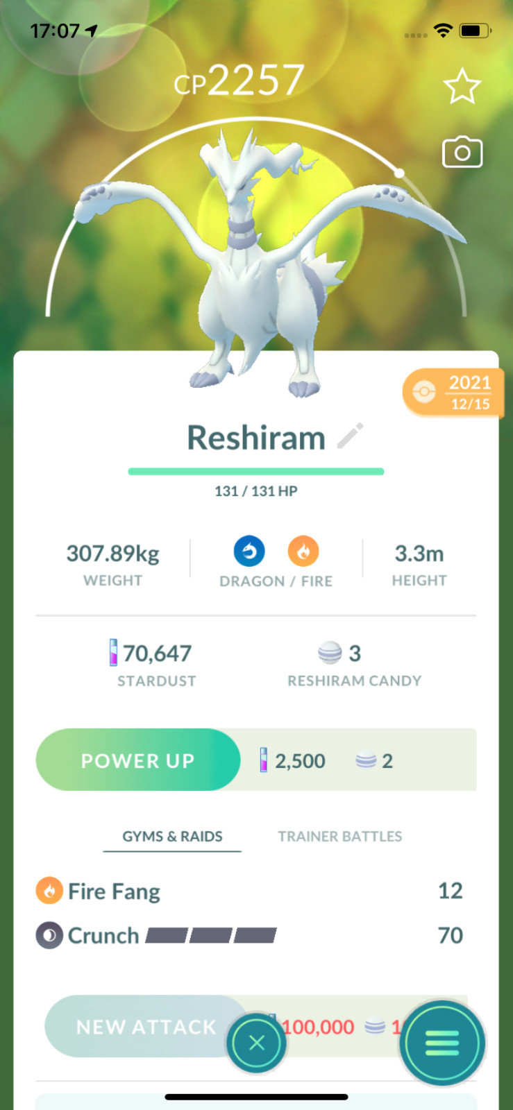 Pokemon TRADE – Reshiram Lv20 ! 30 Days Friendship Bonus !! Read the Description