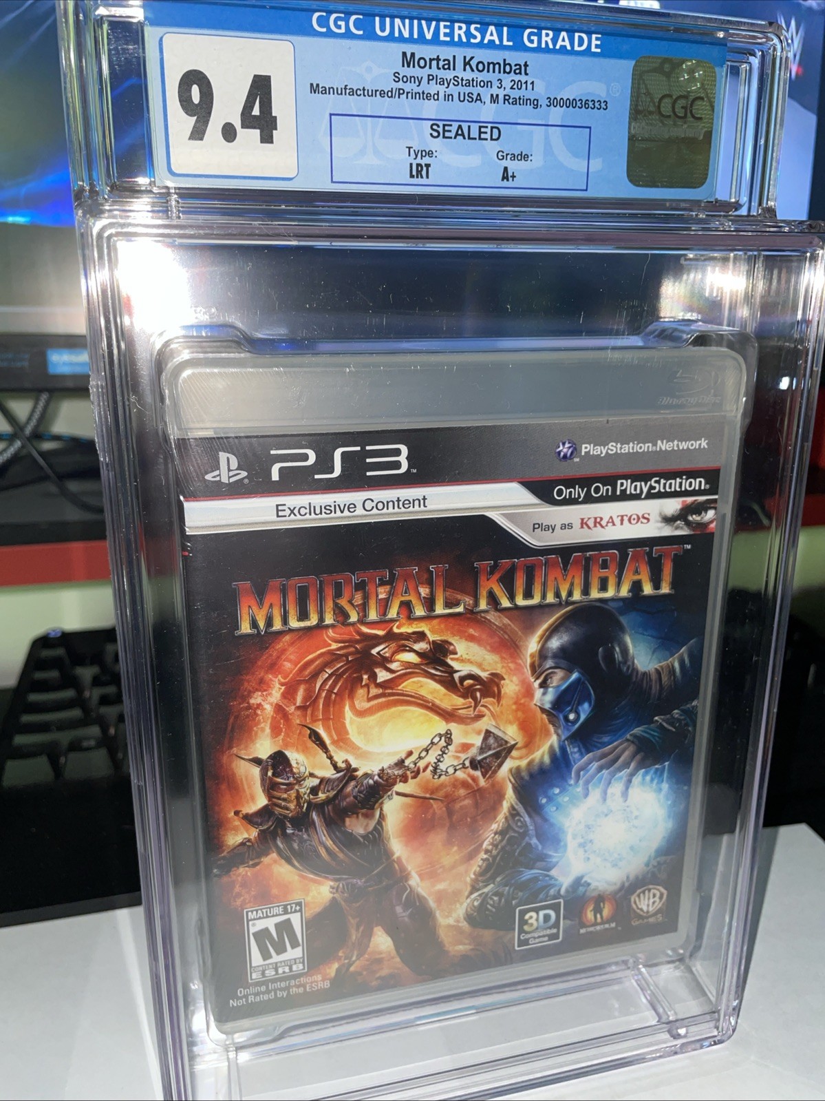 Mortal Kombat Komplete Edition PS3 CGC 9.4 Original Kratos Edition Graded