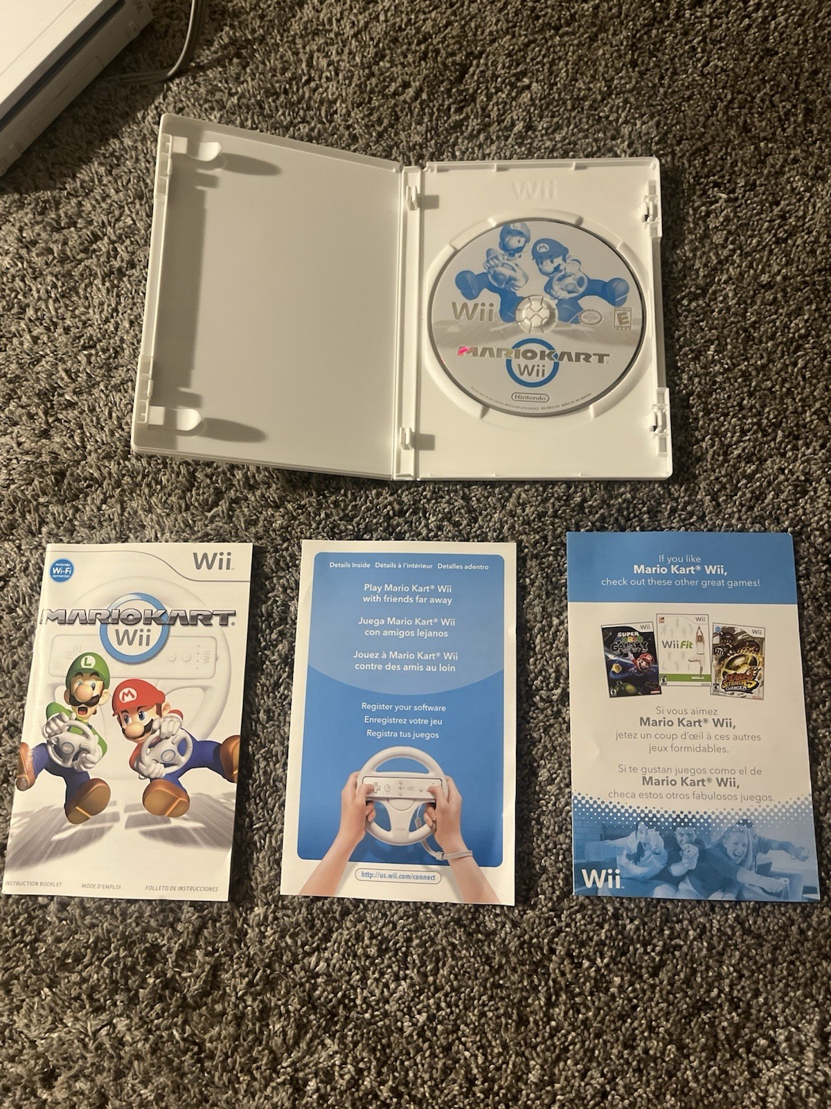 CIB Nintendo Mario Kart Wii (2008) Wii w/ Manual NTSC-U/C E Racing