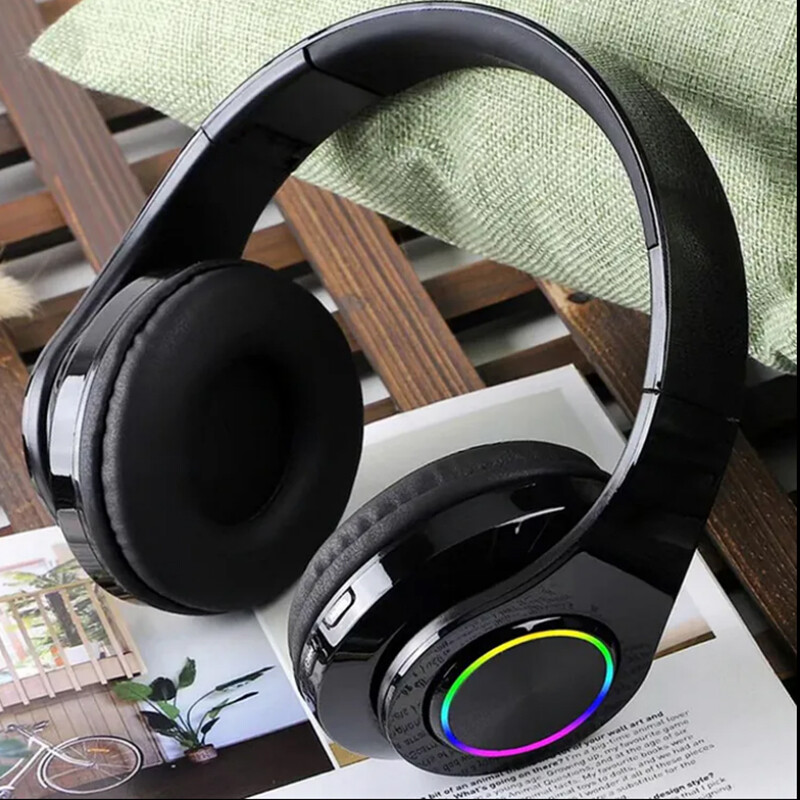 Foldable BT Wireless Headset LED Noise Reduction Music Game Headphone for iPhone