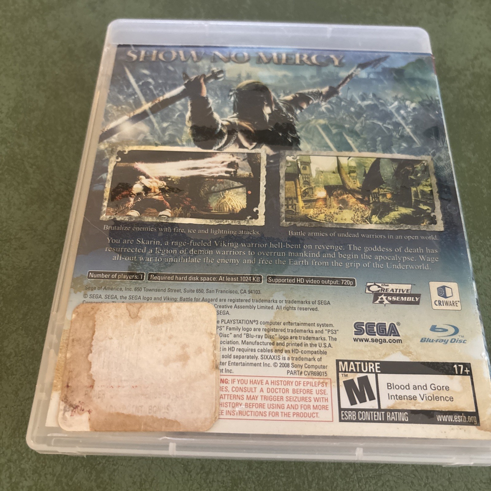 Viking: Battle for Asgard (Sony PlayStation 3, 2008) PS3 Complete W/ Manual