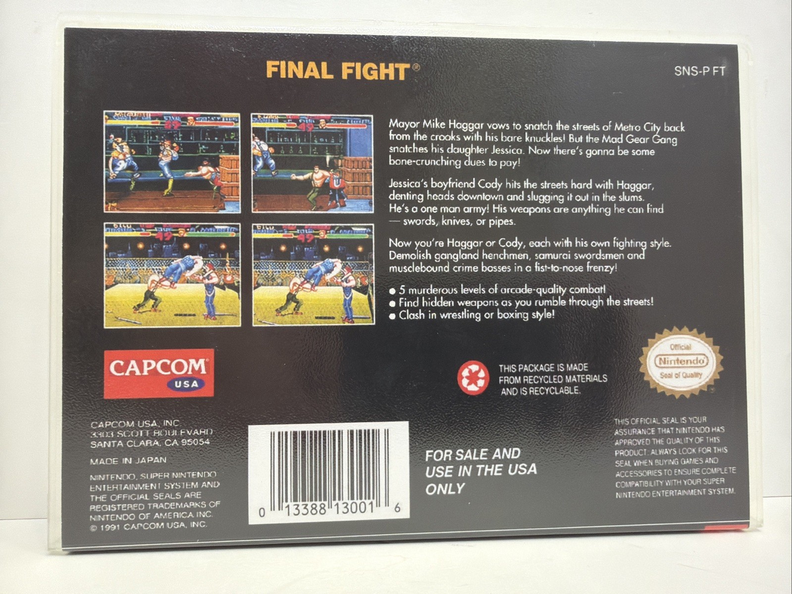 Final Fight Guy Super Nintendo Game SNES Authentic +Collector Case
