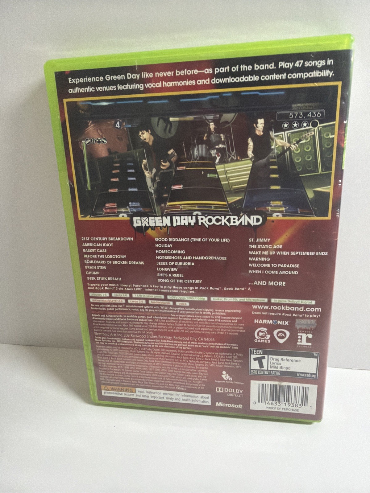 Green Day: Rock Band (Microsoft Xbox 360, 2010) Complete & Tested!!