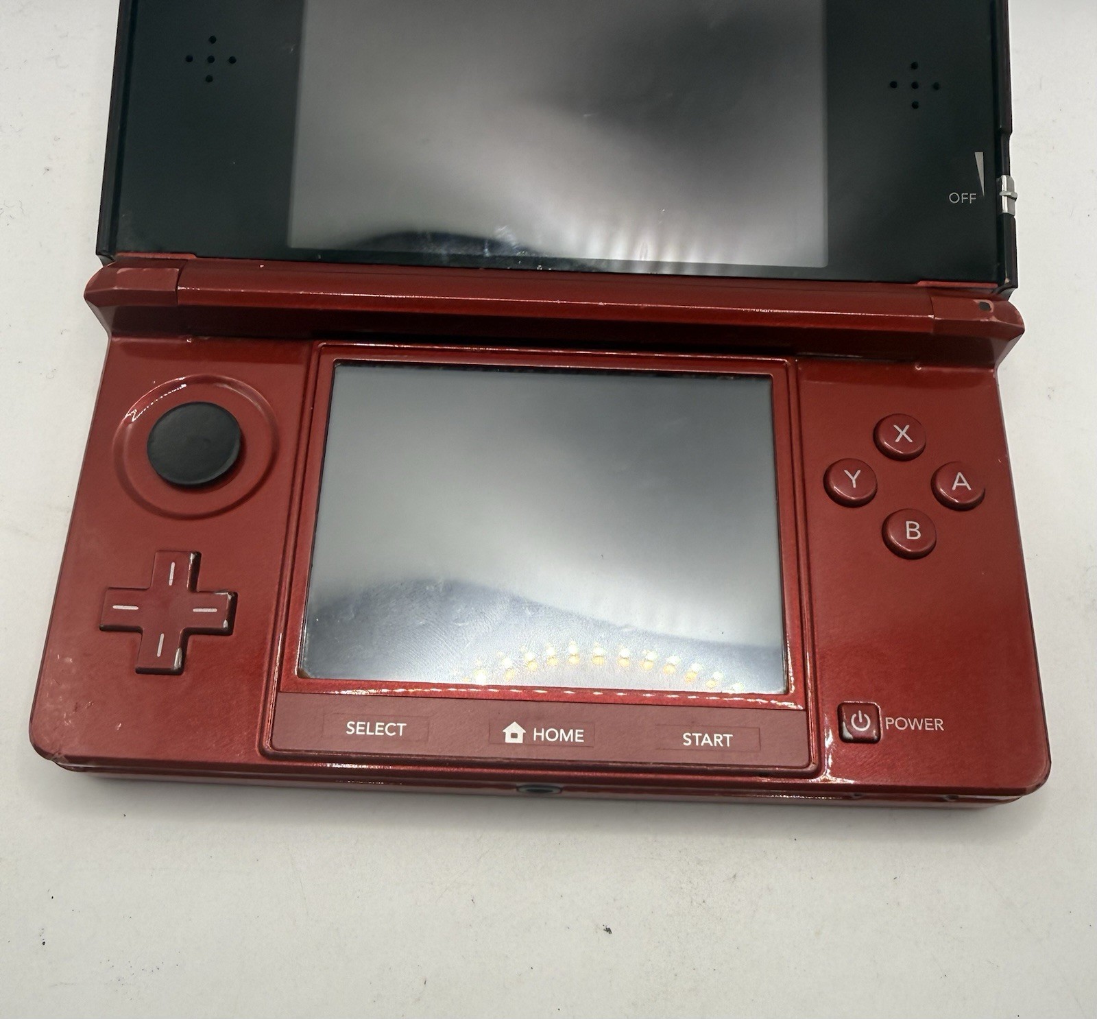 Nintendo 3DS Handheld System Flame Red CTR-001 w/ Charger TESTED