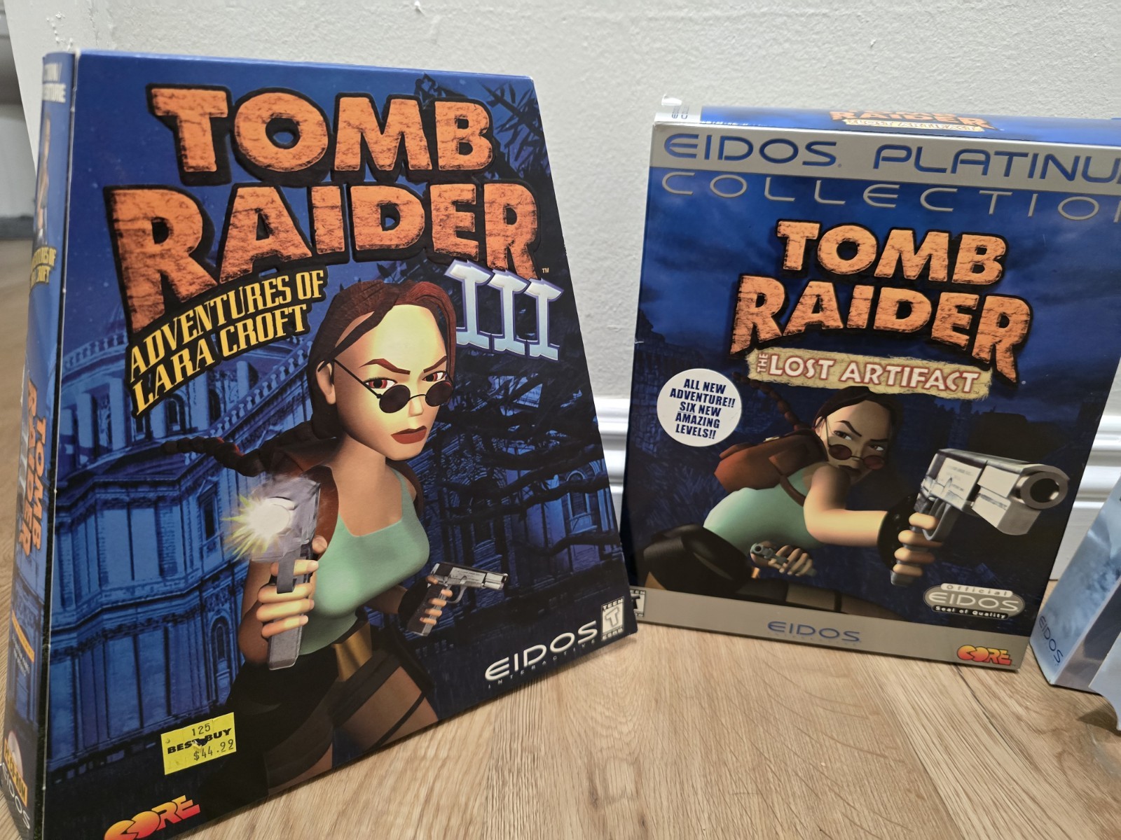 Tomb Raider 3 + The Lost Artifact + Tomb Raider 2 Gold PC Big Box Lot-Windows