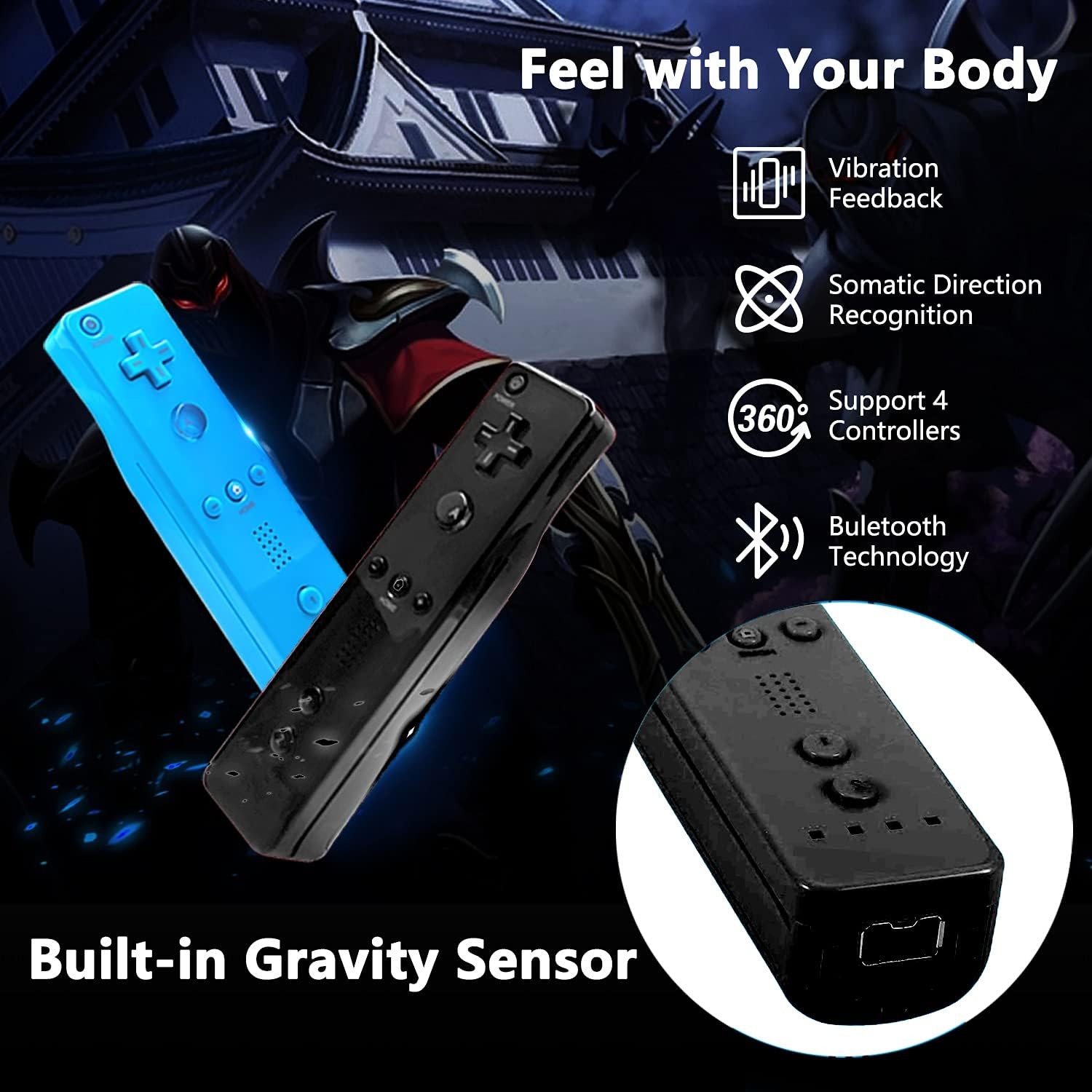 Remote Control with Built in Motion Plus For Wii/Wii U Remote