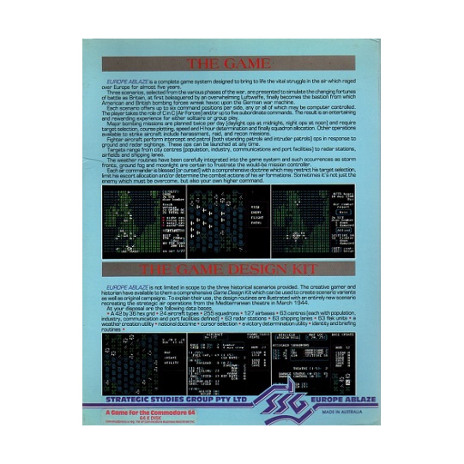 SSG Computer War Europe Ablaze – The Air War over Egland and Germany 19 VG/EX