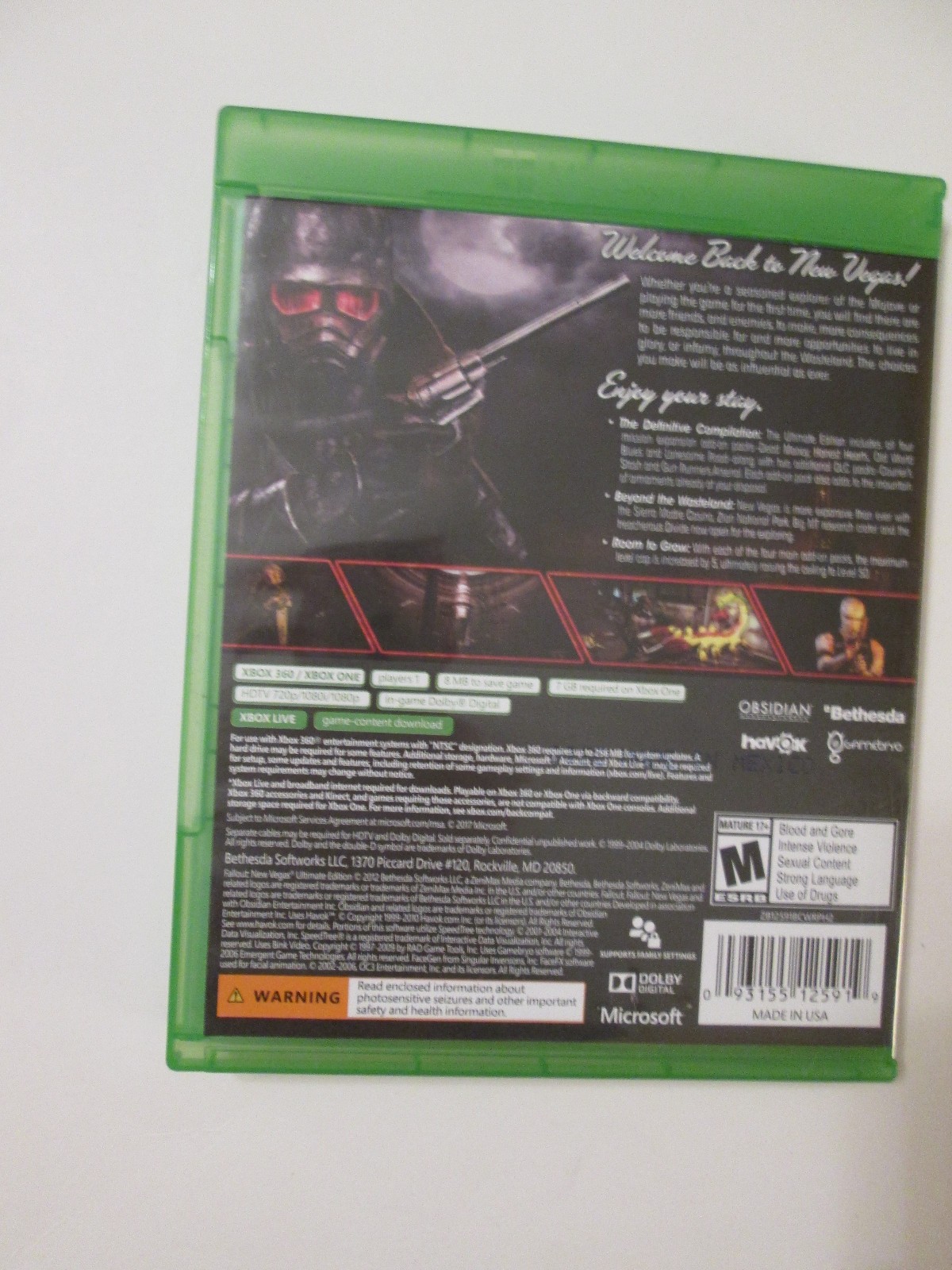 Fallout New Vegas Ultimate Edition Greatest Hits CIB 2-disc in Xbox ONE/360 case