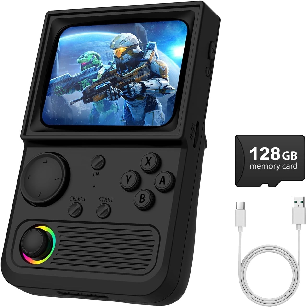 All-in-One R36T Gaming Console – 64GB Storage, Online Multiplayer, Portable Case