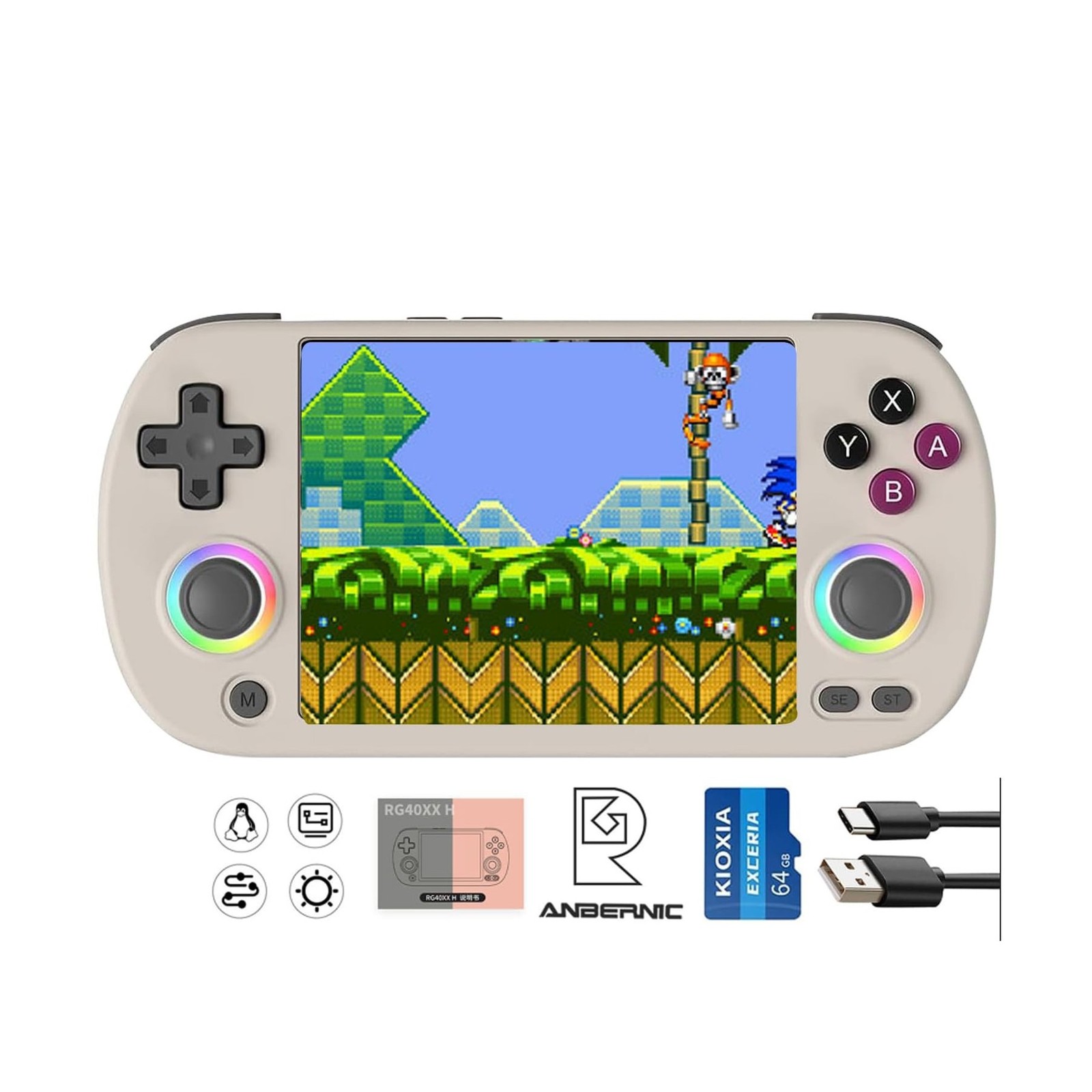 RG40XX H Handheld Game Console rg40xxh Retro Gaming Console 4.0” IPS Screen …