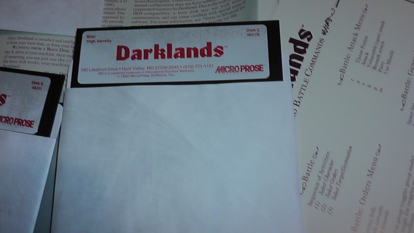 big box PC game Darklands RPG Medieval Germany IBM floppy disks micro prose 1992