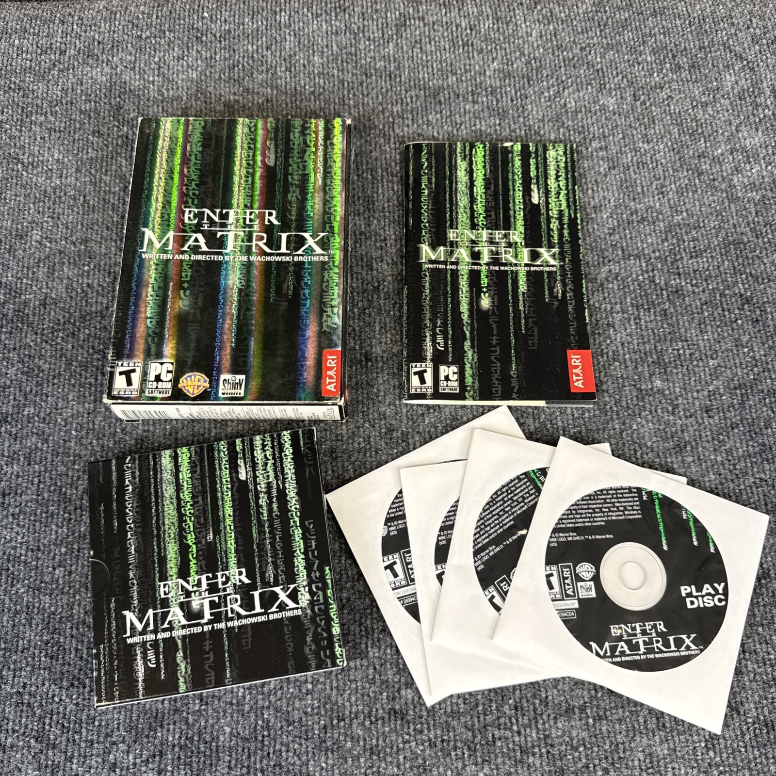Enter the Matrix PC Game (2003) 4-Disc CD ROM Small Box Atari Complete