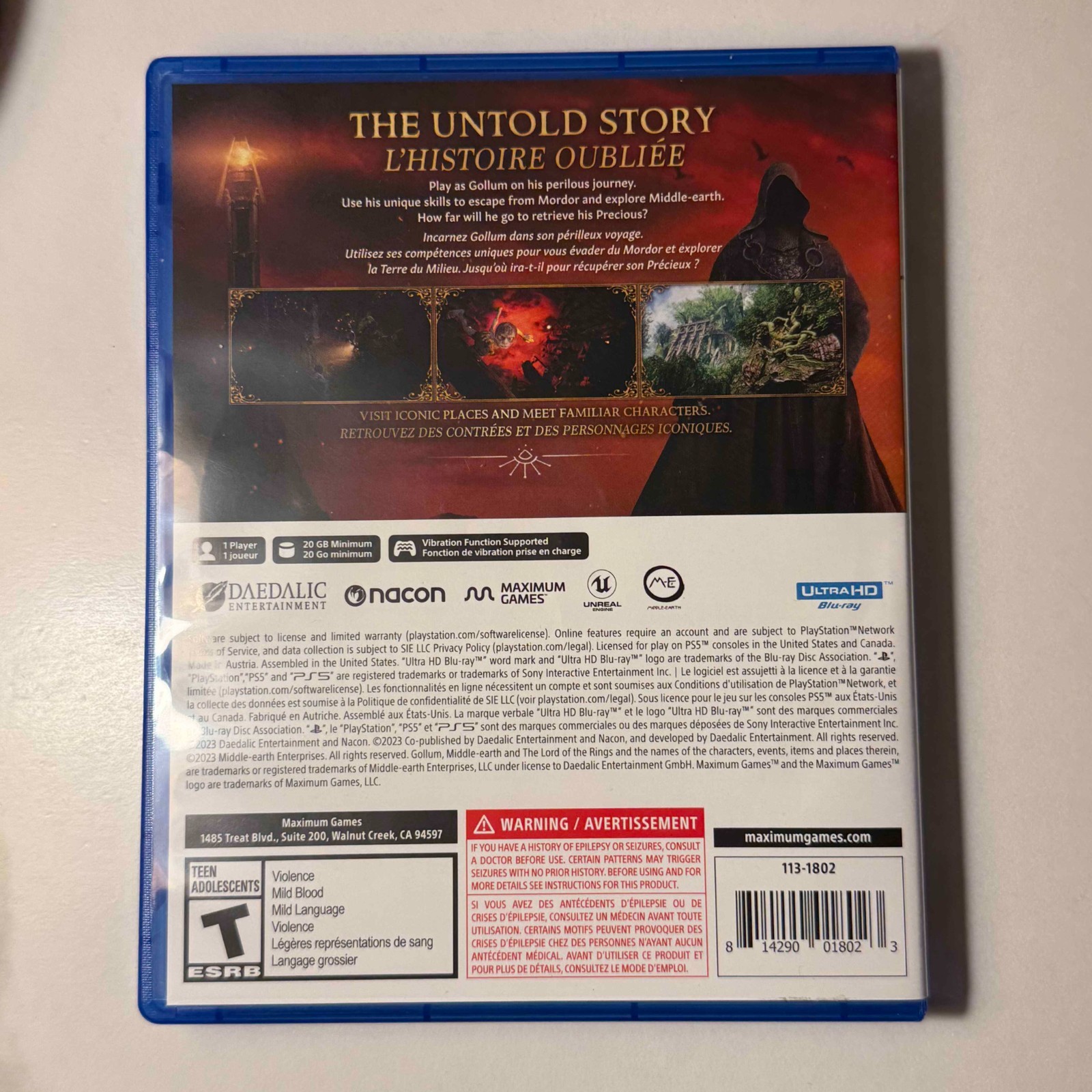 The Lord of the Rings: Gollum | PS5 | Lot #10 | PRISTINE