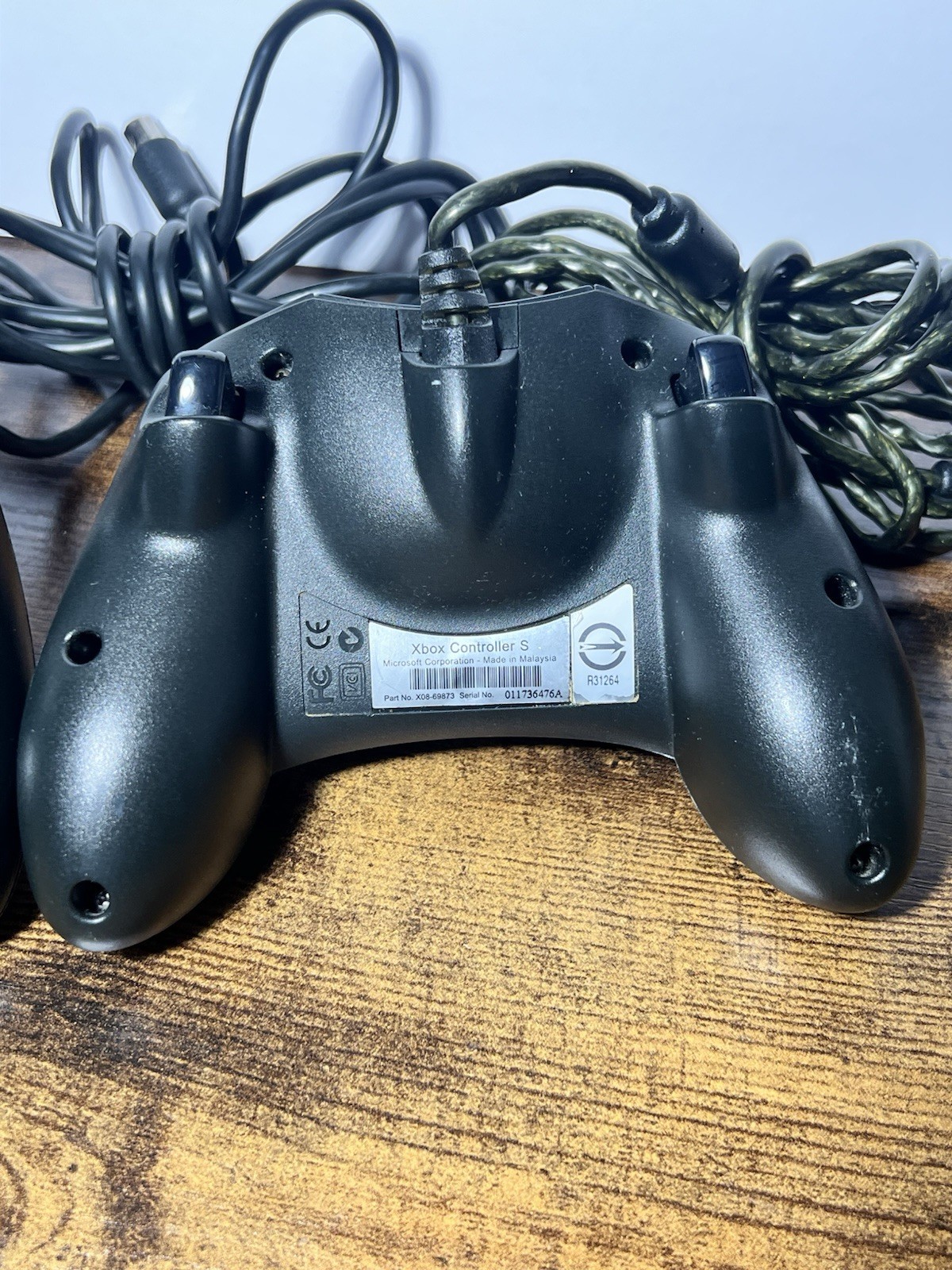 Original Microsoft Xbox Controller S Type Black X08-69873 OEM Wired Tested NICE