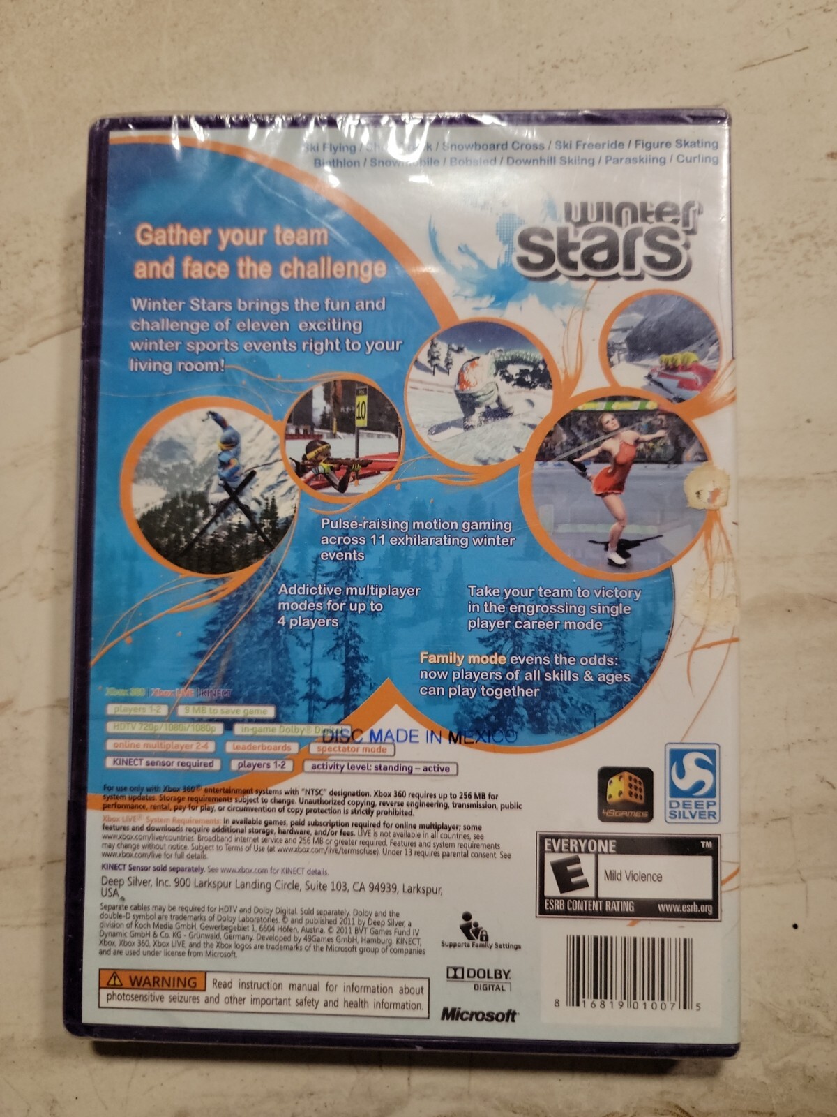 Brand NEW Winter Stars (Kinect) Xbox 360 New Factory Sealed