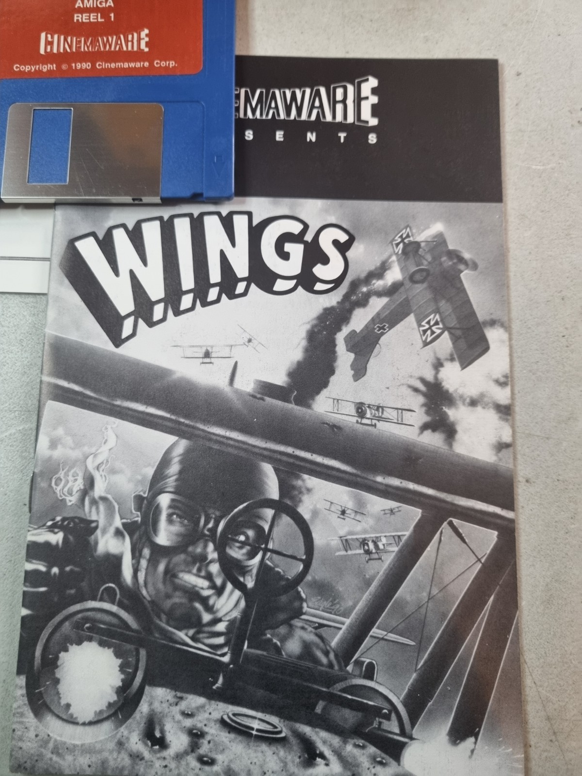 Wings Personal Combat Simulator Cinemaware Commodore Amiga Fully Complete CIB