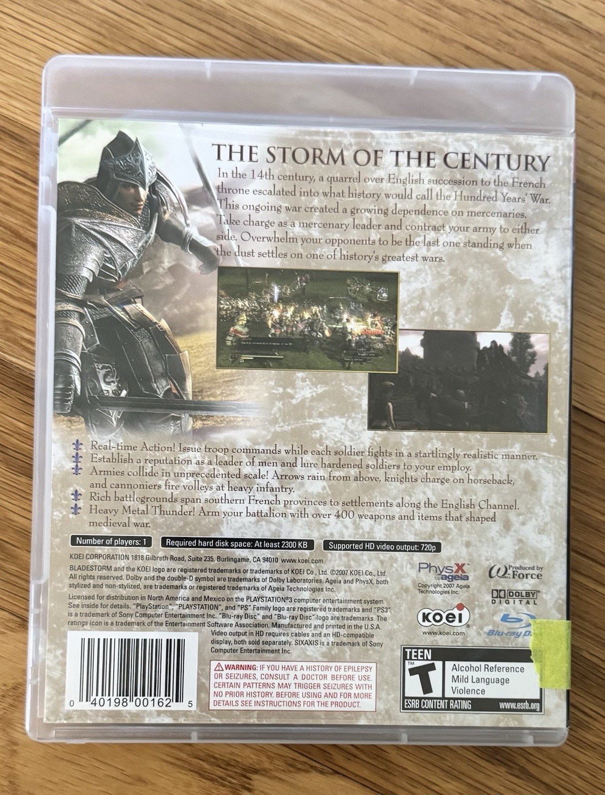 Bladestorm: The Hundred Years’ War (Sony PlayStation 3, 2007) Complete