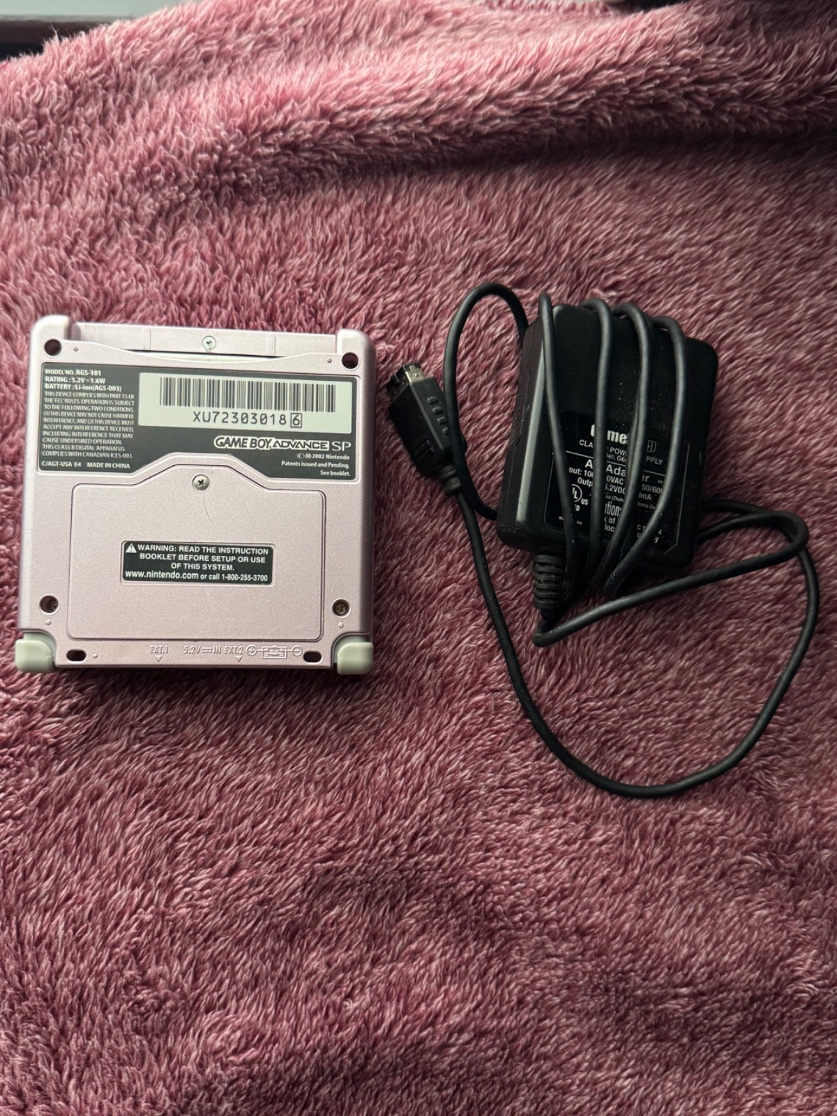 Nintendo Gameboy Advance SP Handheld System Pearl Pink Model AGS-101