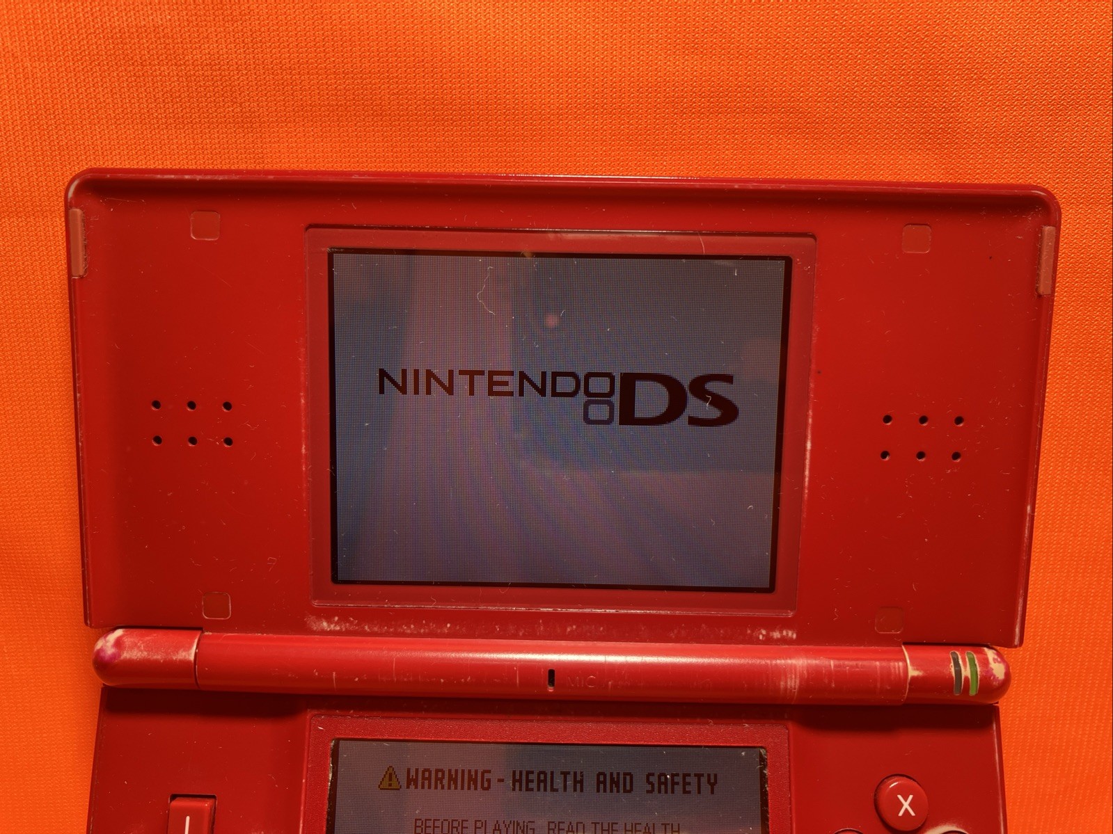 Nintendo DS Lite Red Mario Edition Console Tested Plus Charger