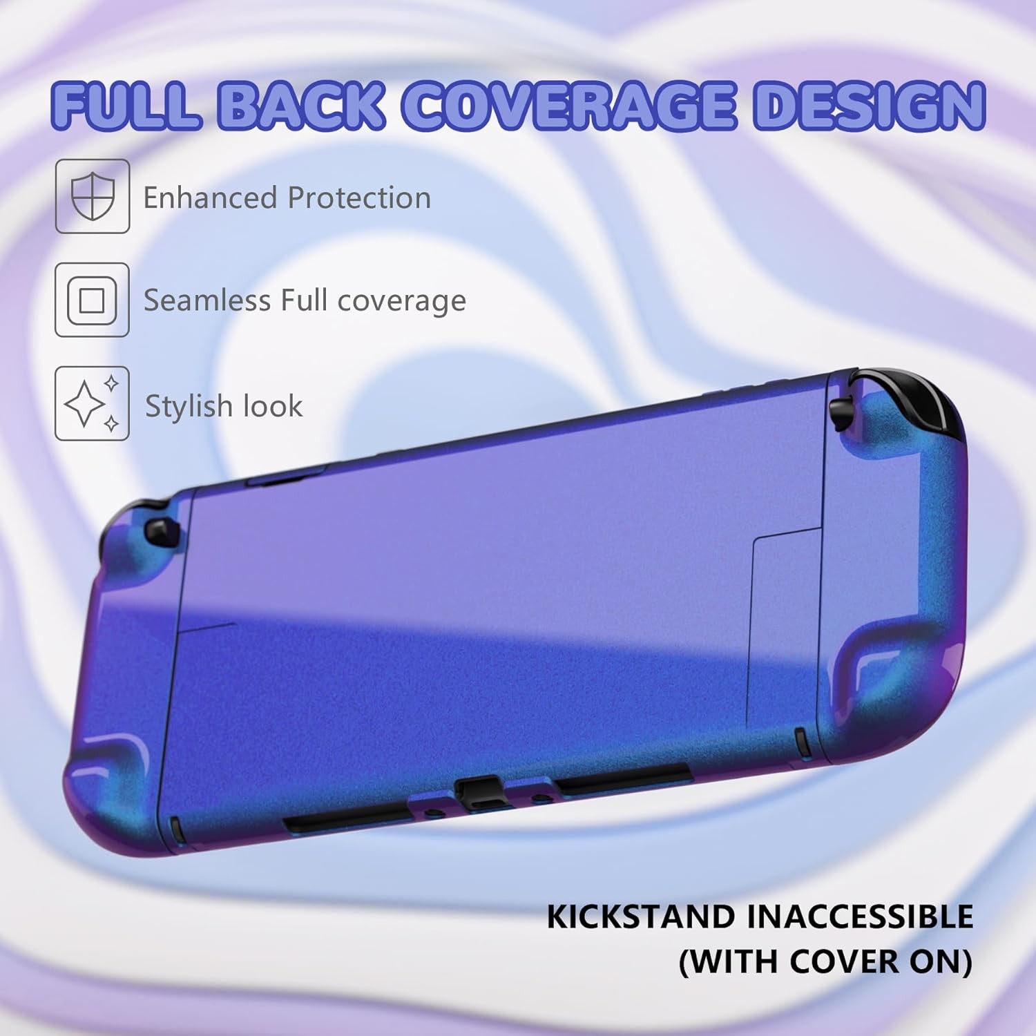 PlayVital Glossy Protective Case for Nintendo Switch 2 -Chameleon Purple Blue