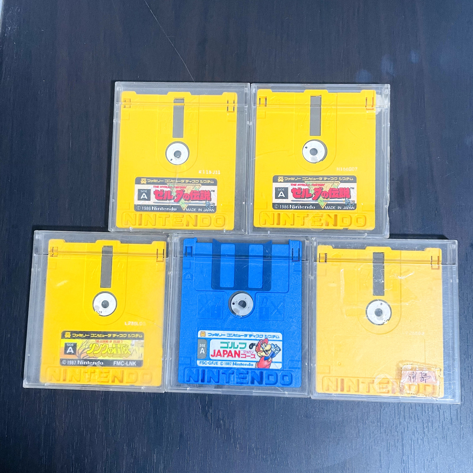 Lot of 5 “Junk No Load” Disks Nintendo Famicom Disk System Zelda Link Mario Golf