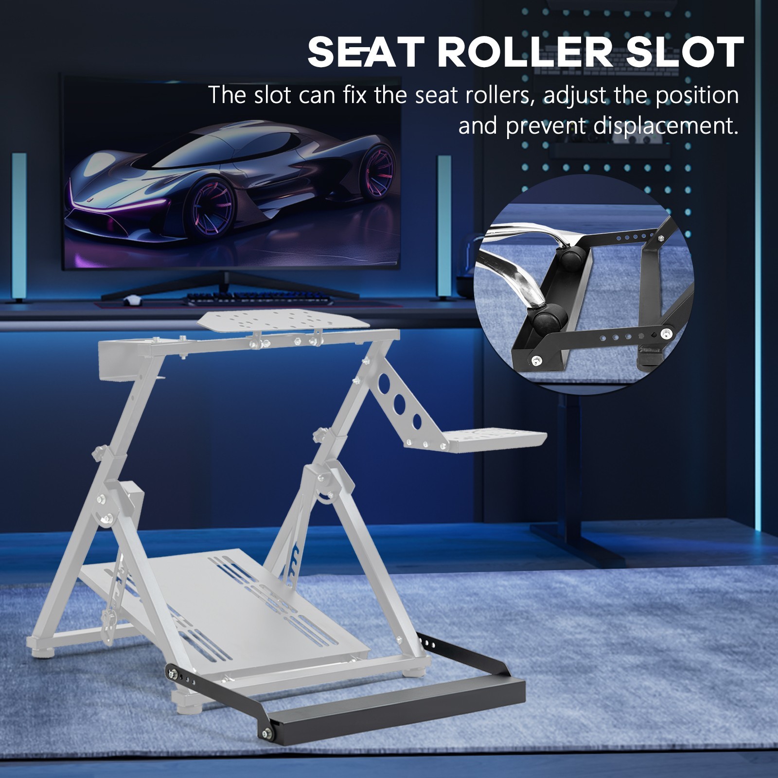 Supllueer Racing Wheel Stand For Seat Holder Kit DIY Card Slot Organizer Set