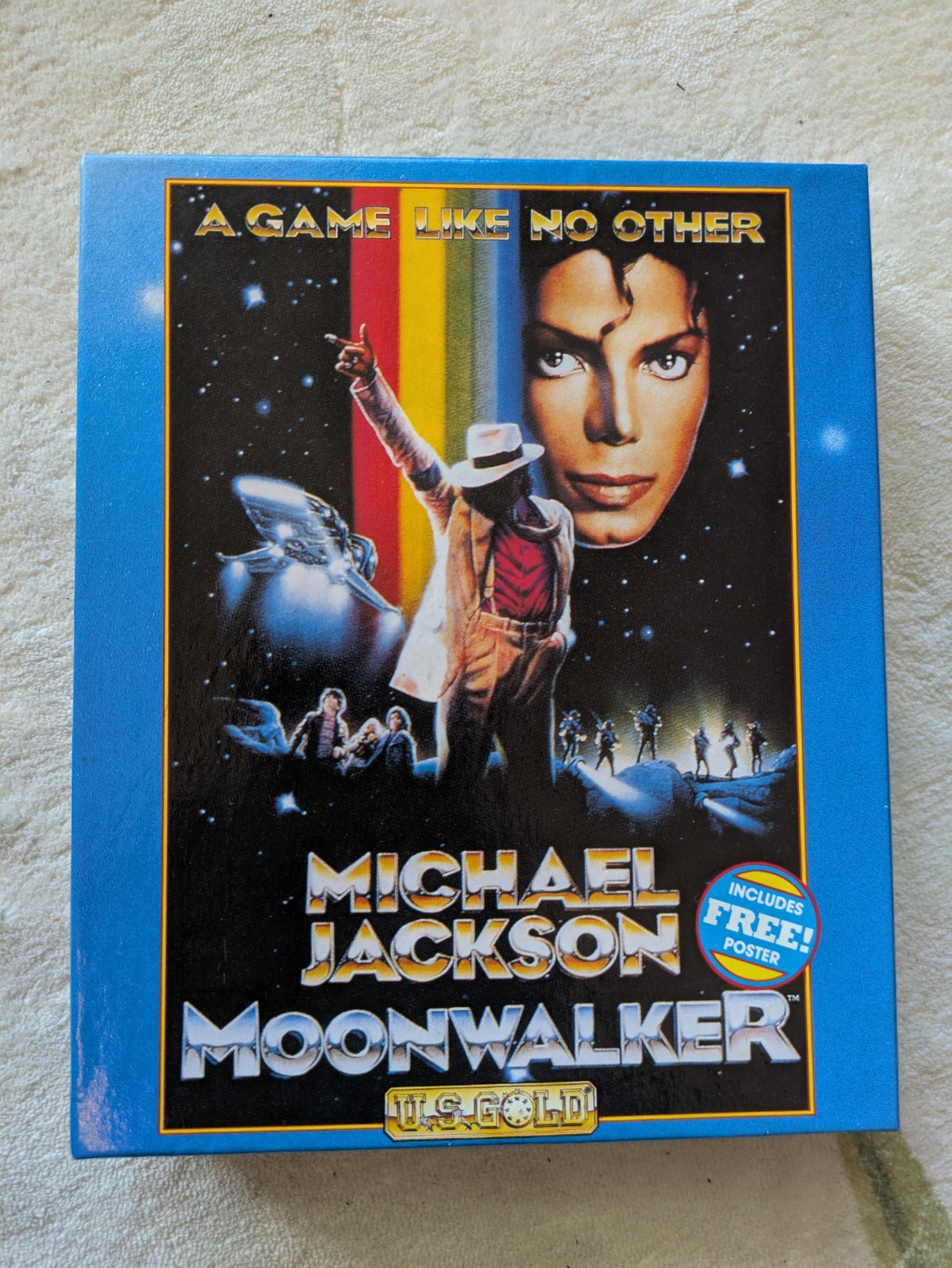 V RARE Michael Jackson Moonwalker Commodore 64/128 Disk Mint Poster PAL CIB