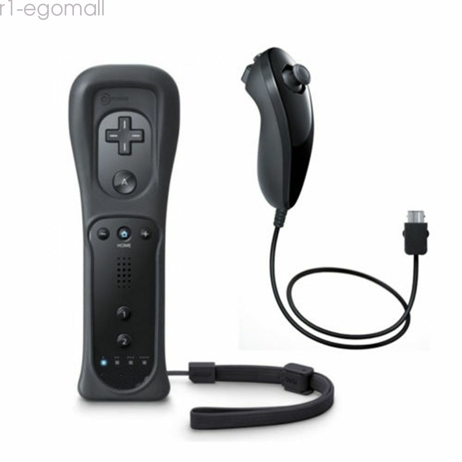 Built in Motion Plus Remote Controller& Nunchuck For Nintendo Wii Wii U+Strap US