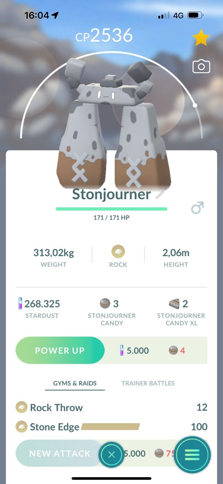Pokémon Go | Regional UK Stonjourner | Trade 20K Stardust