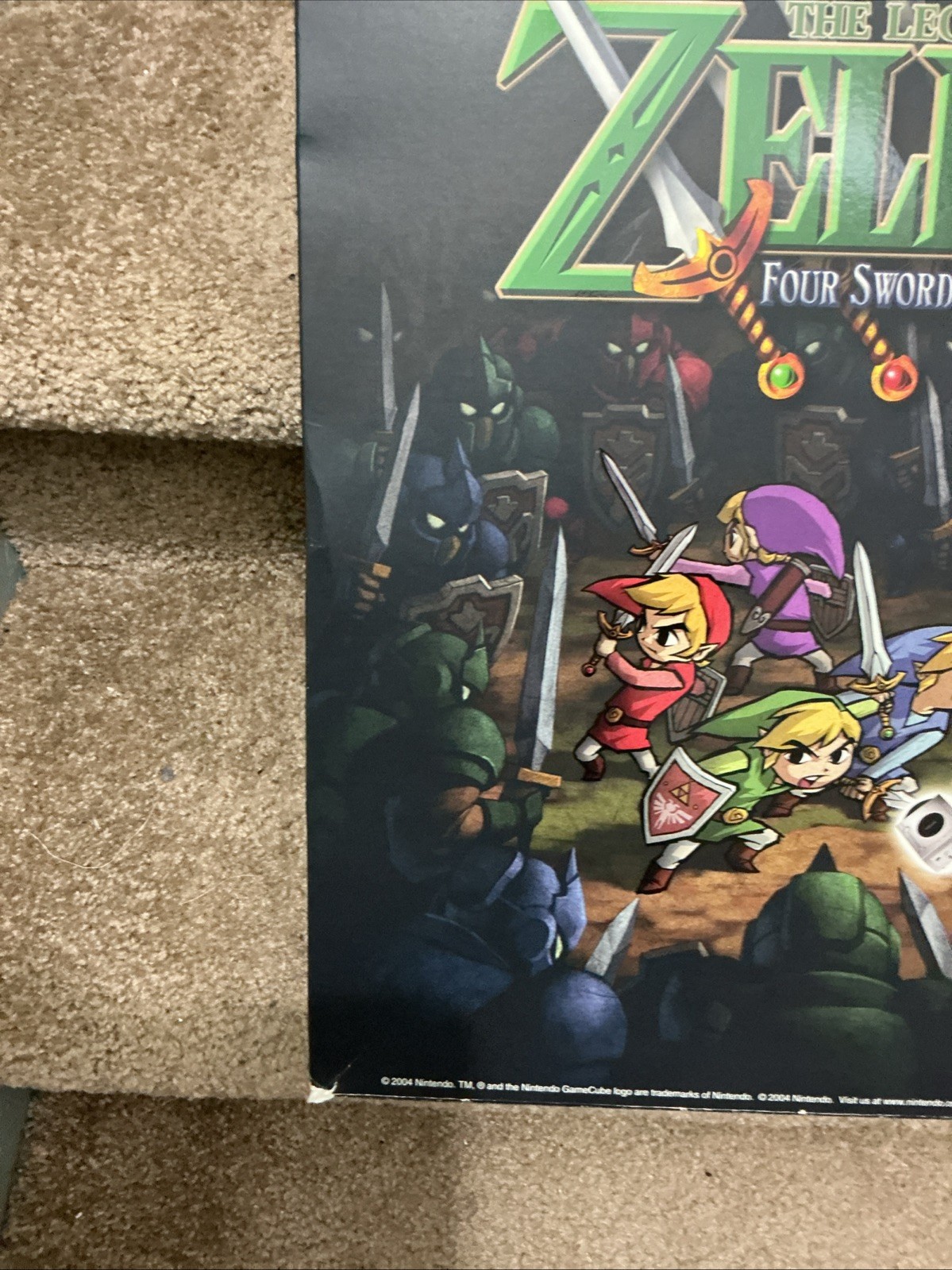 Nintendo GameCube Zelda Four Sword Adventure Box Display Promo Store Standee GBA