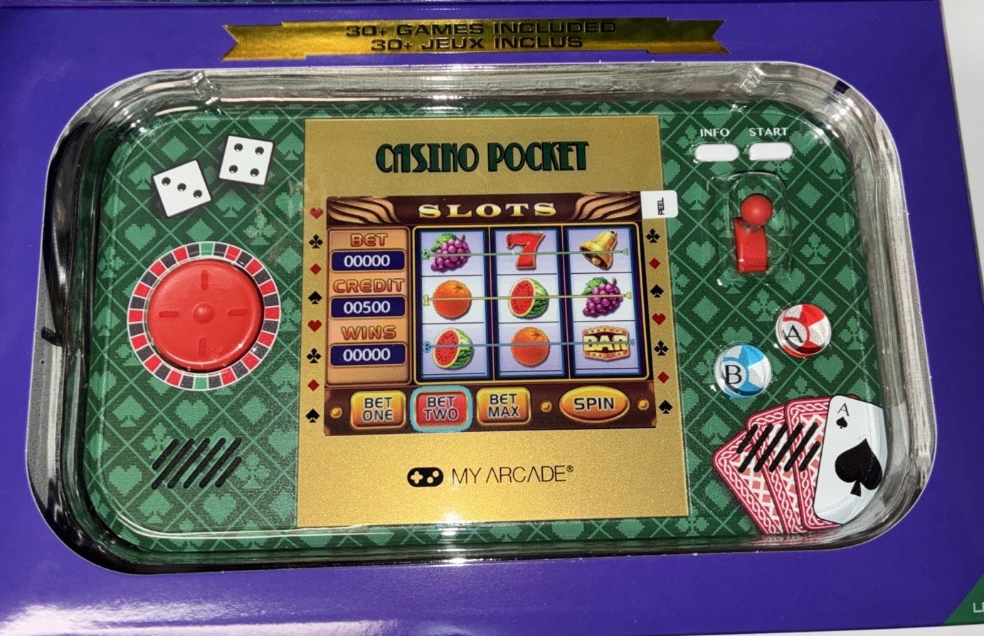 MY ARCADE POCKET PLAYER MAX PORTABLE GAMING SYSTEM OVER 30 Casino Style Games