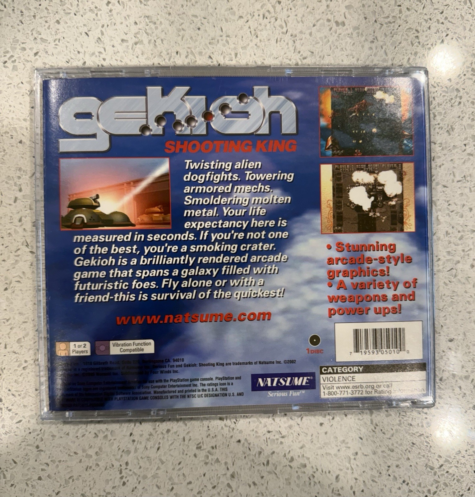 Gekioh: Shooting King (Sony PlayStation 1, 2002) AUTHENTIC! DISC & CASE! TESTED!